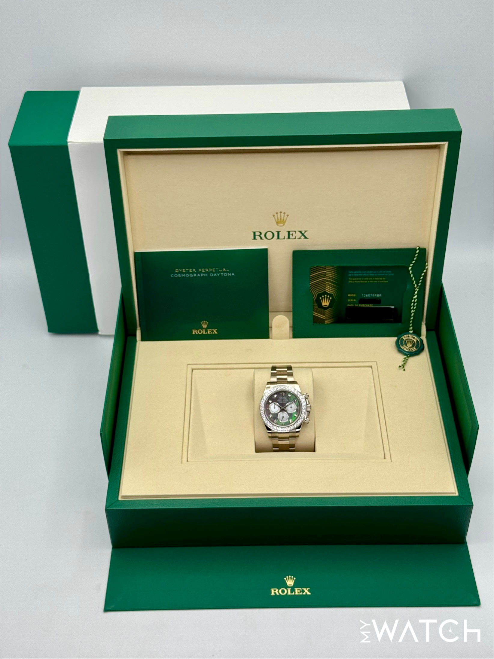 NEW 2025 Rolex Daytona 40mm 126579RBR Mother of Pearl Diamond Dial - MyWatchLLC