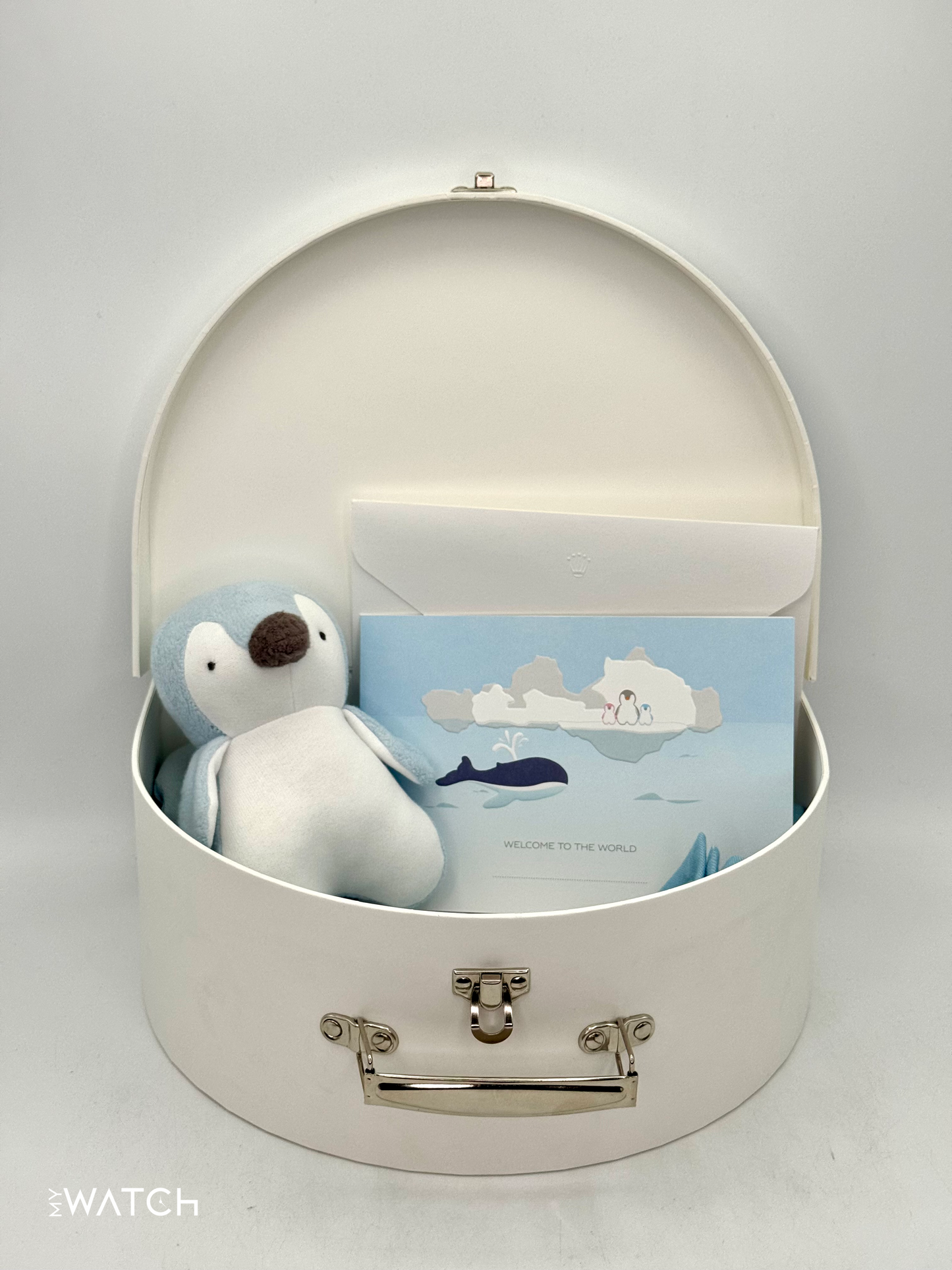 NEW Rolex Plush Penguin Toy and Blanket Set - Blue
