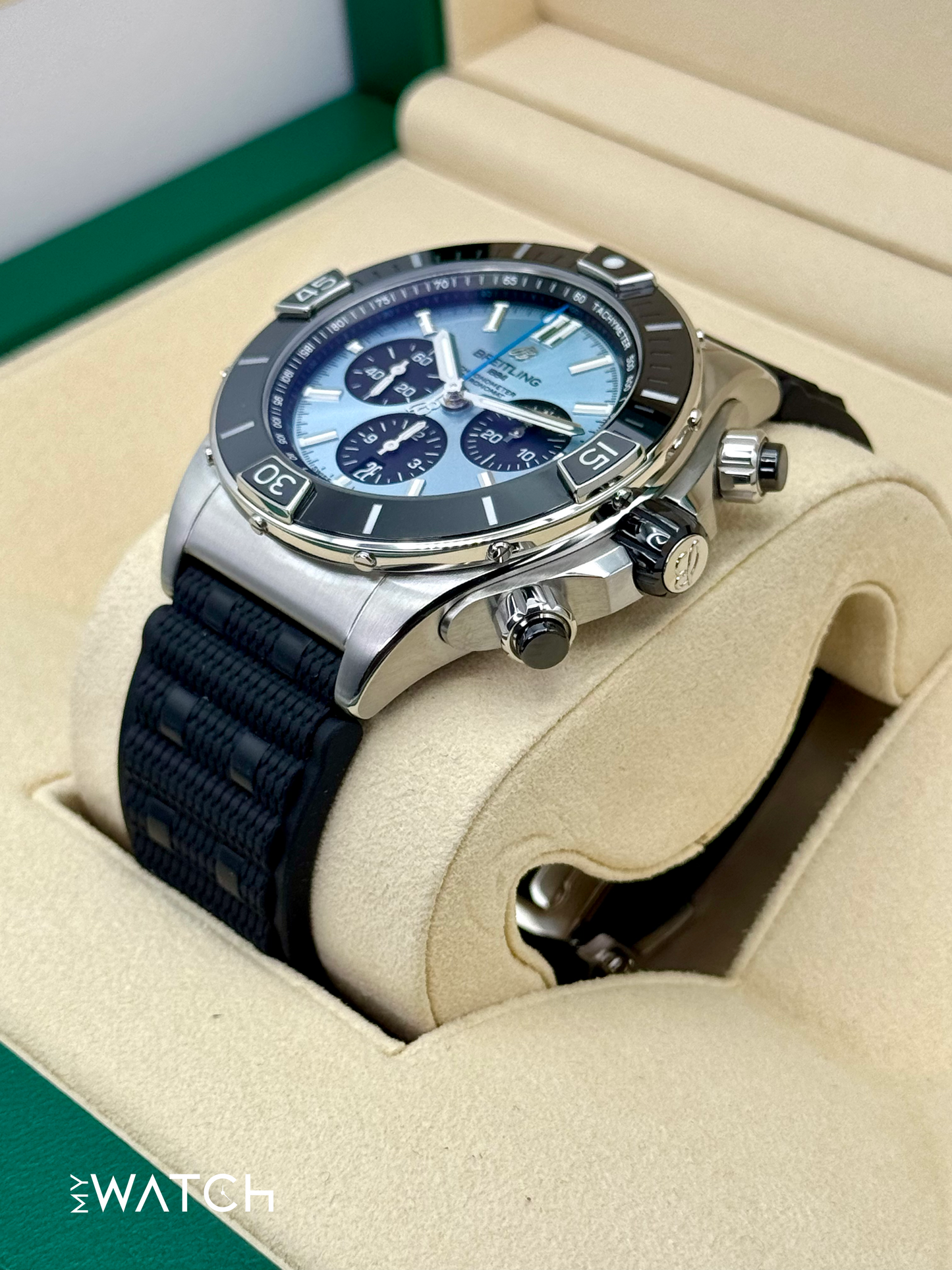 2024 Breitling Super Chronomat B01 44 PB01362 Stainless Steel Blue Dial