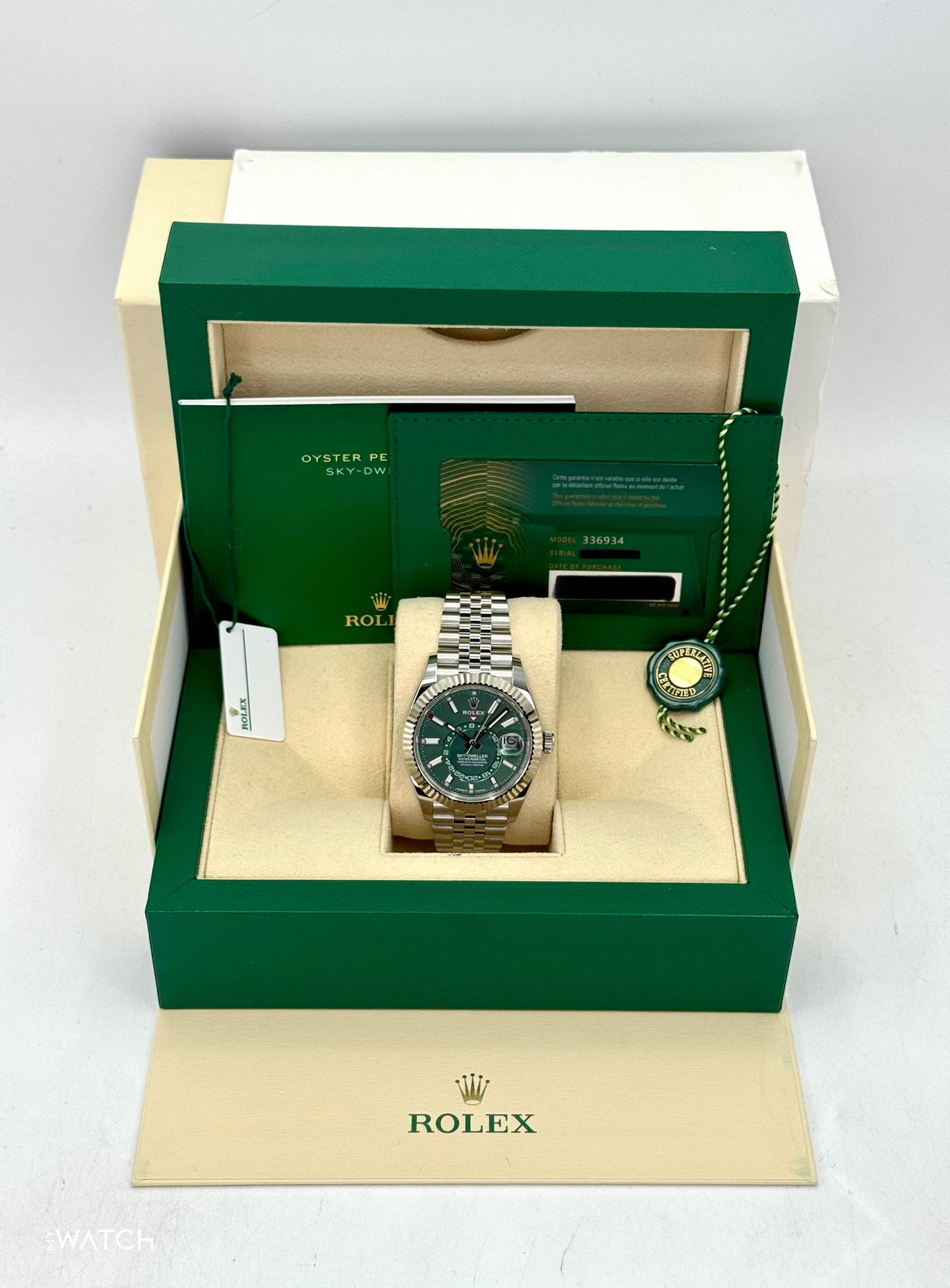 2024 Rolex Sky-Dweller 42mm 336934 Jubilee Green Dial