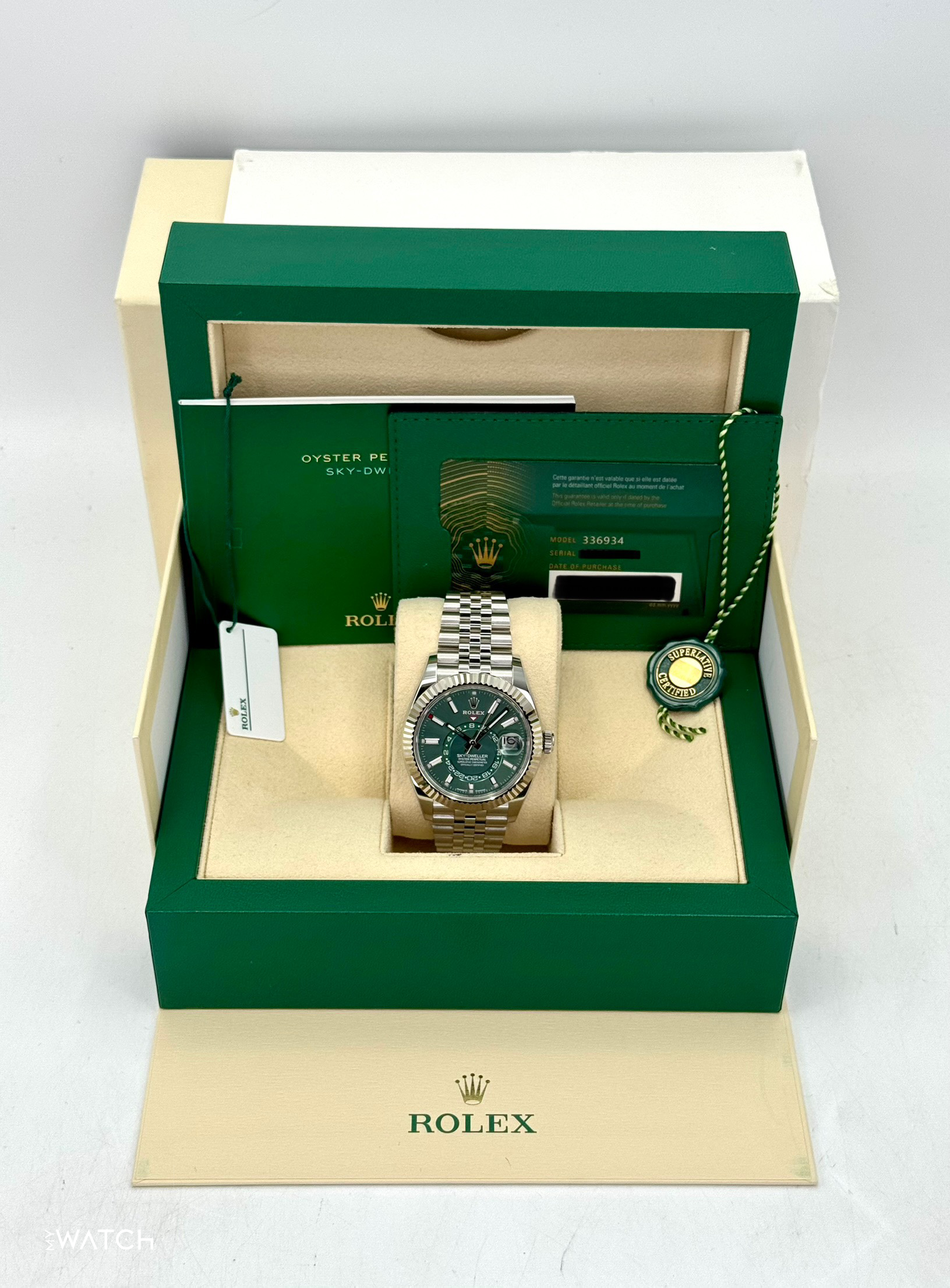 2024 Rolex Sky-Dweller 42mm 336934 Jubilee Green Dial - MyWatchLLC