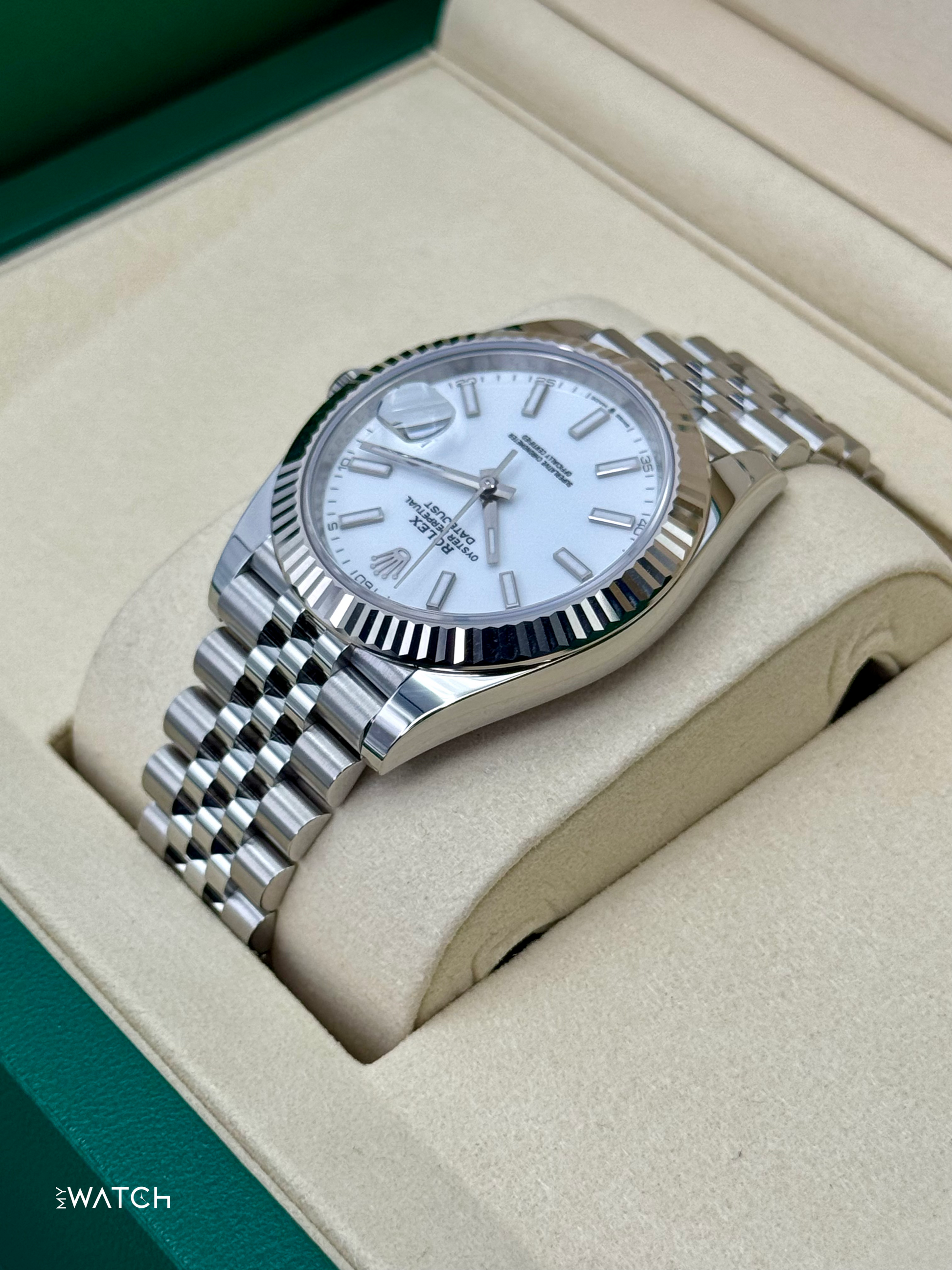 New 2025 Rolex Datejust 41mm 126334 Stainless Steel Jubilee White Dial - MyWatchLLC
