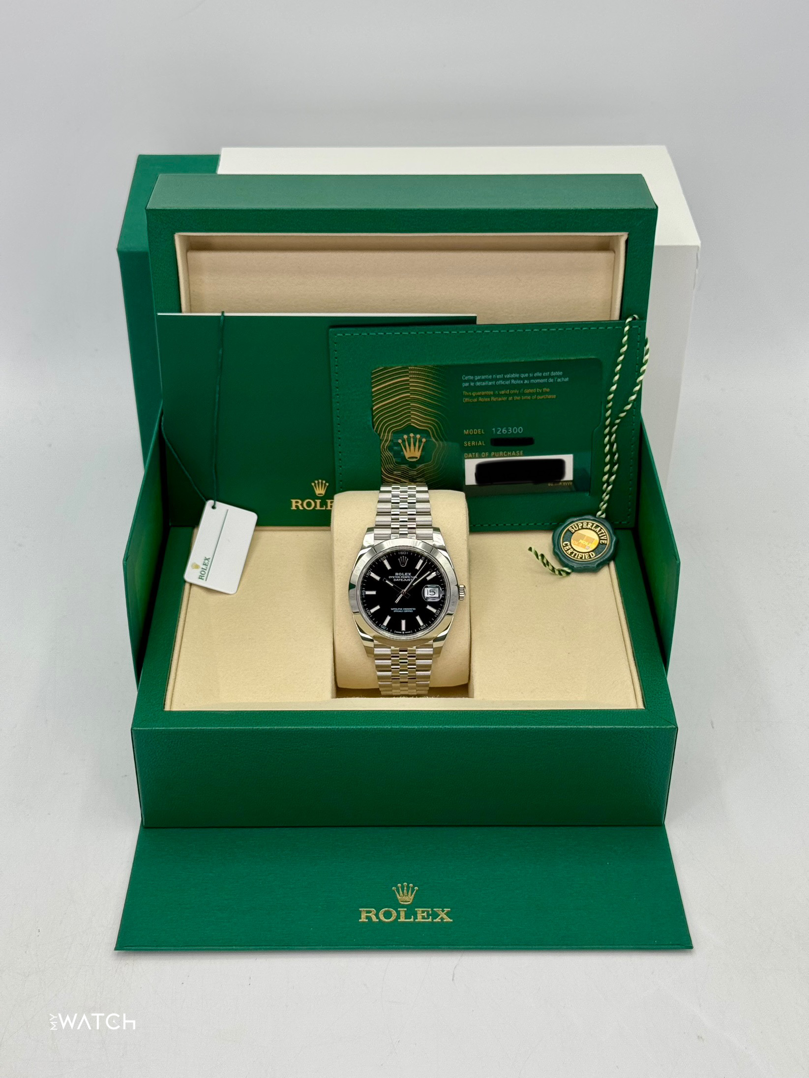 NEW 2025 Rolex Datejust 41mm 126300 Stainless Steel Jubilee Black Dial - MyWatchLLC