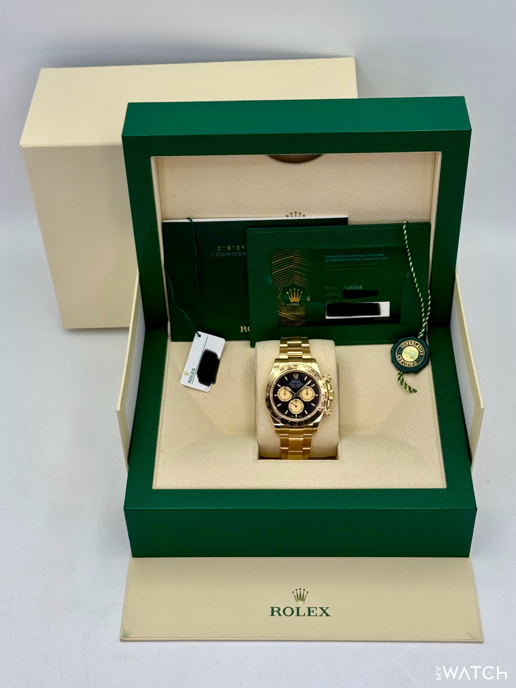 2025 Rolex Daytona "Paul Newman" 40mm 126508 18K Yellow Gold Black Dial - MyWatchLLC