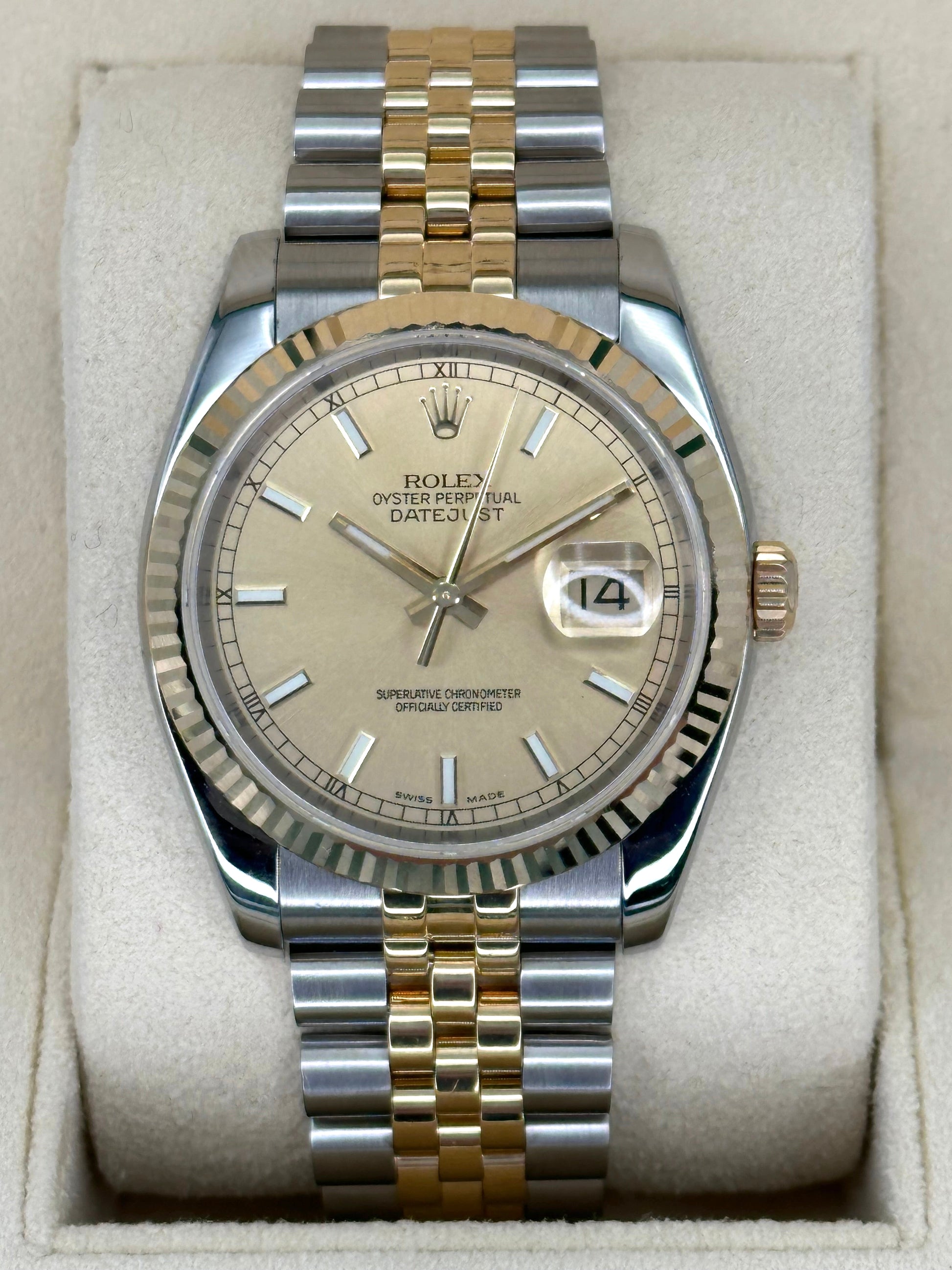2005 Rolex Datejust 36mm 116233 Two-Tone Jubilee Champagne Dial - MyWatchLLC