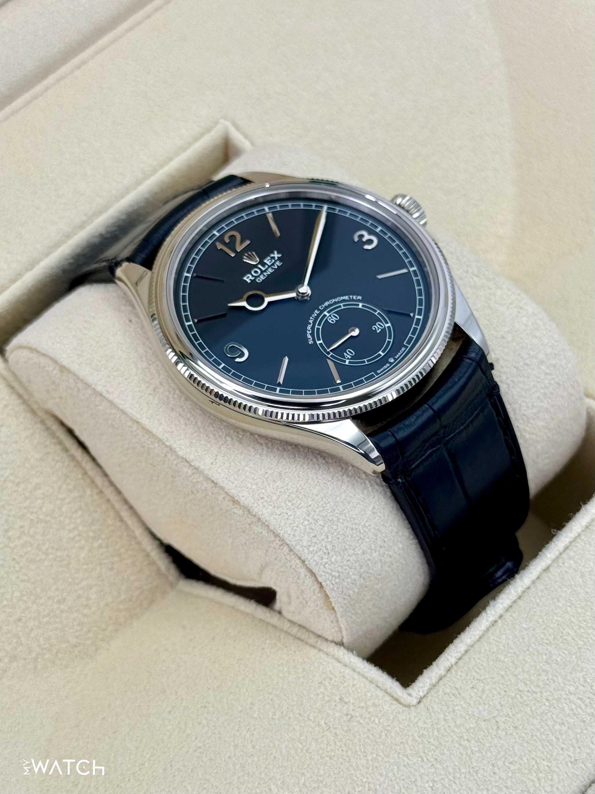 NEW 2025 Rolex 1908 39mm 52509 18kt White Gold Black Dial - MyWatchLLC