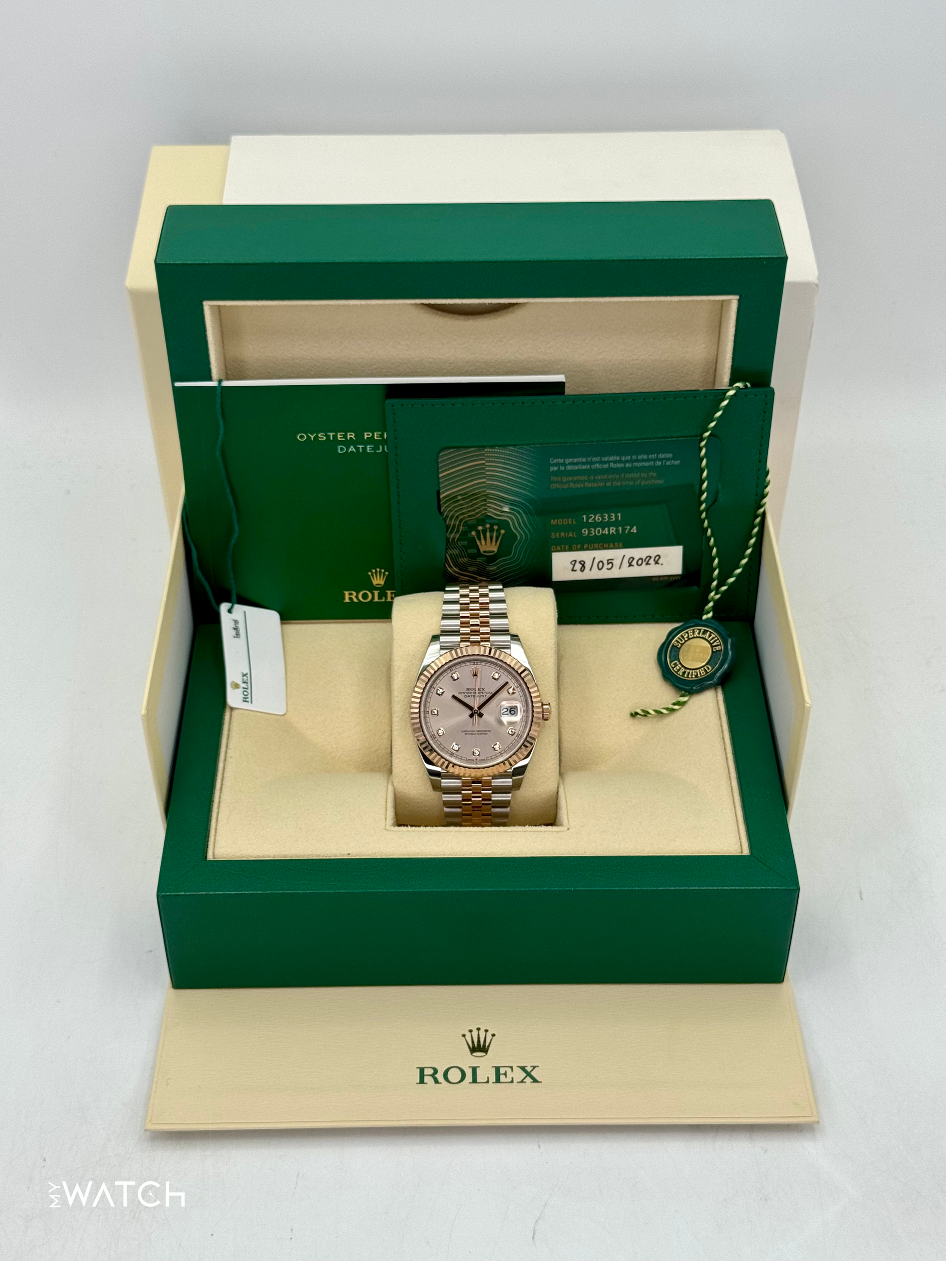 2022 Rolex Datejust 41mm 126331 Two-Tone Jubilee Sundust Diamond Dial - MyWatchLLC