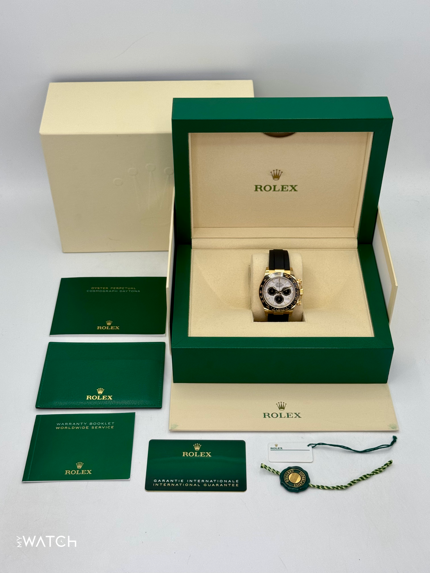 2022 Rolex Daytona 40mm 126518LN Yellow Gold Oysterflex Meteorite Dial (STICKERED) - MyWatchLLC