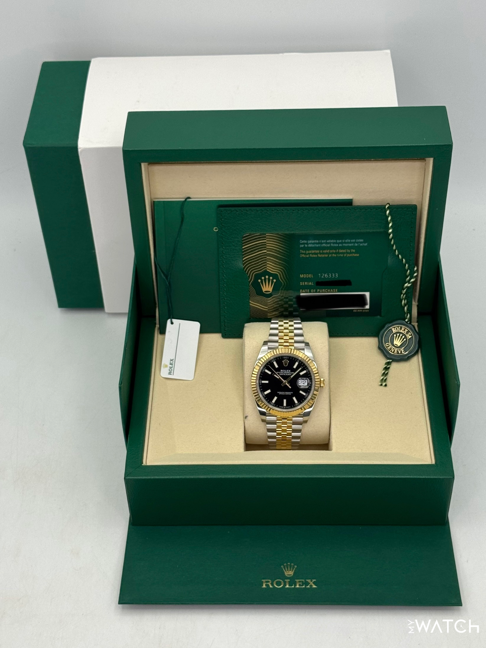2025 Rolex Datejust 41mm 126333 Two-Tone Jubilee Black Dial - MyWatchLLC