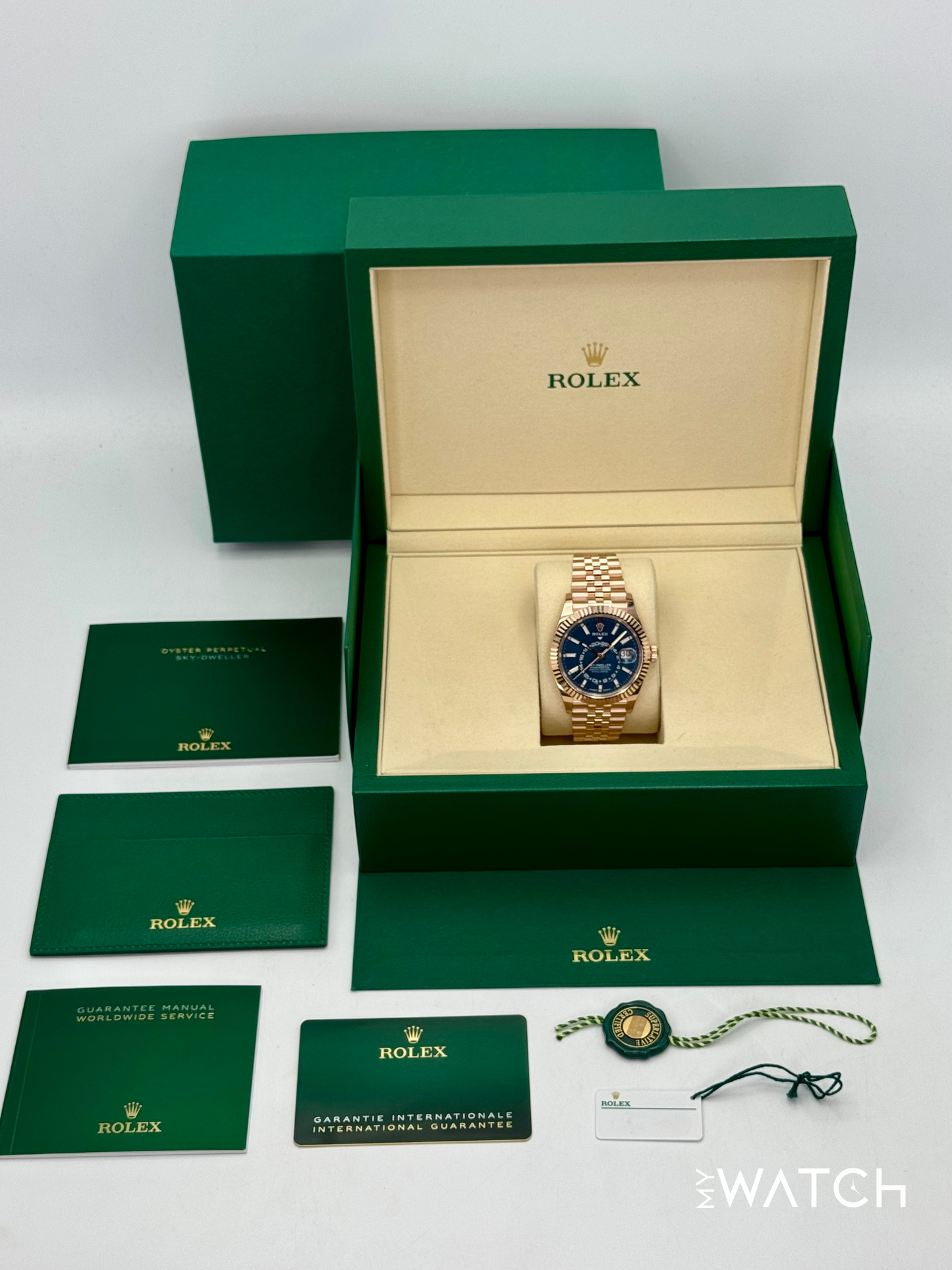 NEW 2025 Rolex Sky-Dweller 42mm 336935 Rose Gold Jubilee Blue Dial