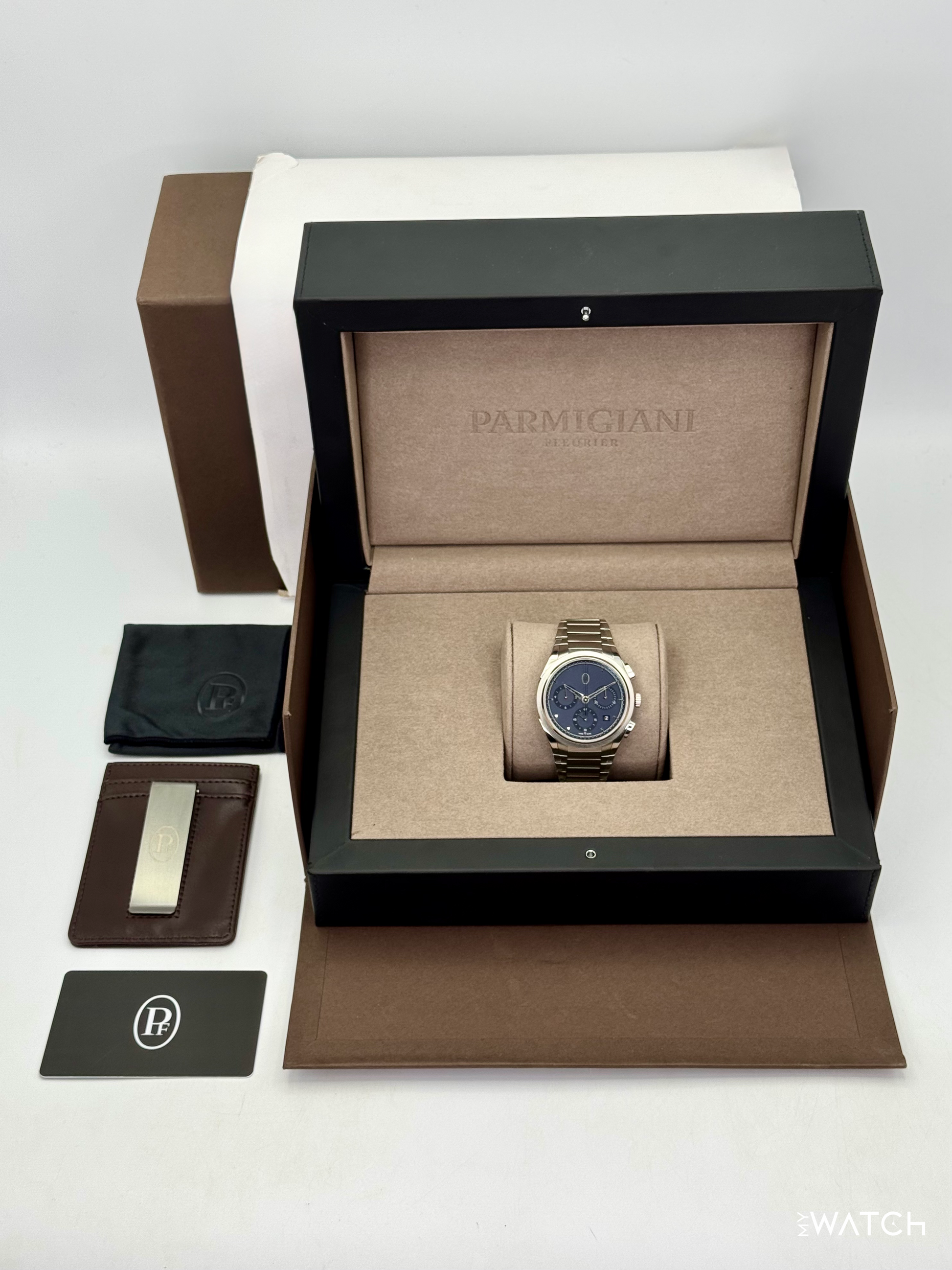 2025 Parmigiani Fleurier Tonda Pf Chronograph 42mm PFC915 Stainless Steel Blue Dial - MyWatchLLC