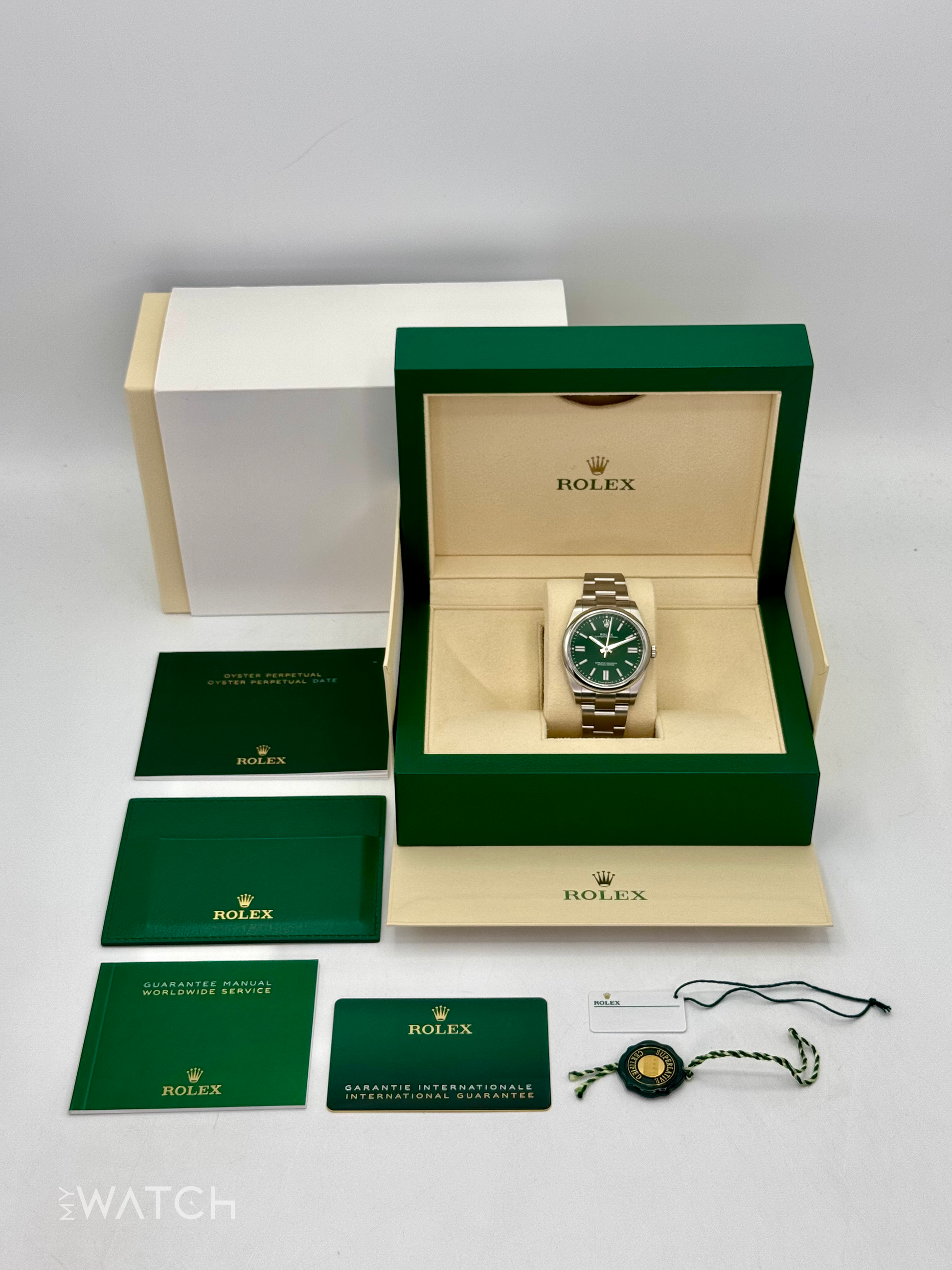 NEW 2025 Rolex Oyster Perpetual 41mm 124300 Green Dial - MyWatchLLC