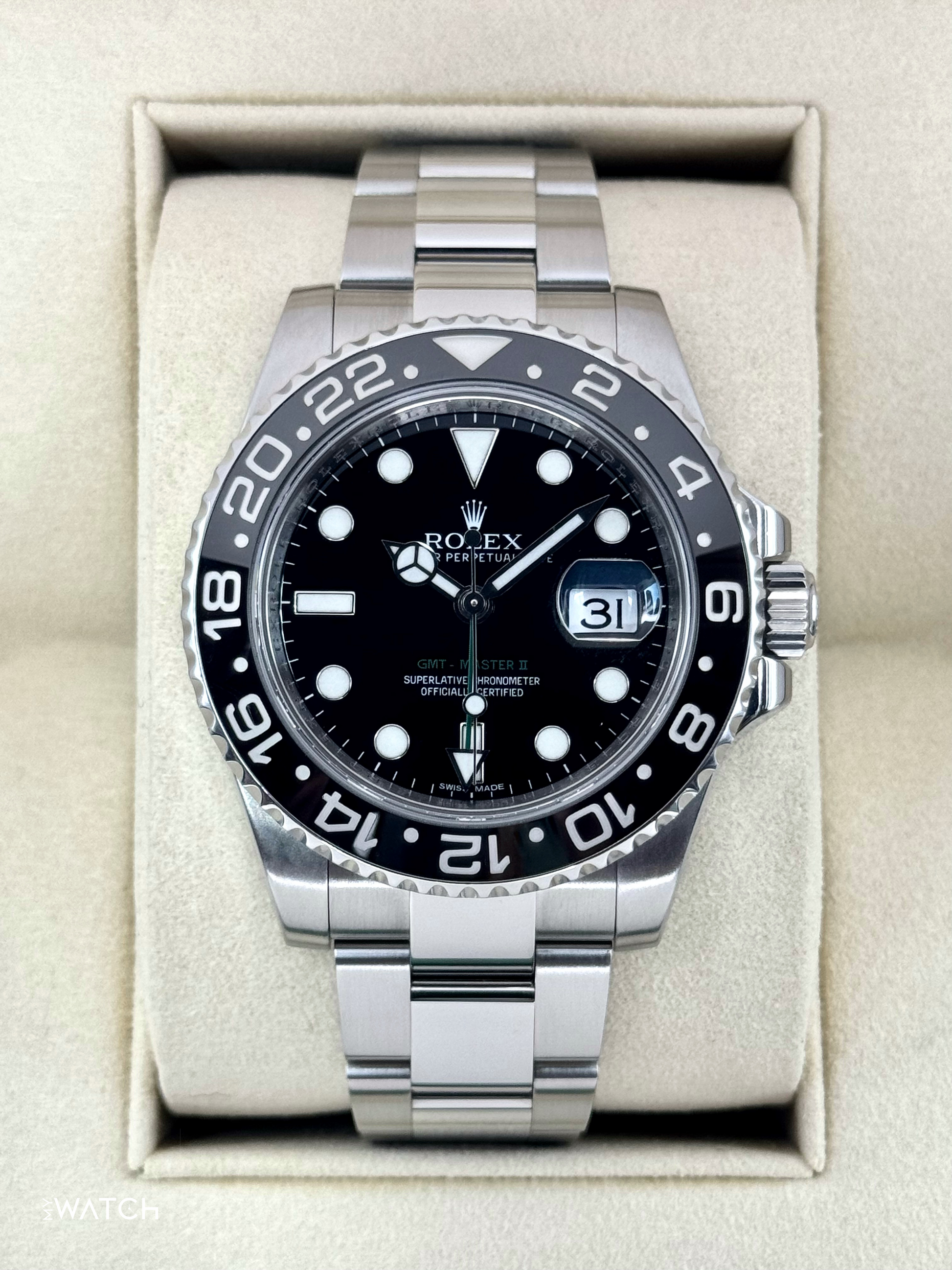 2012 Rolex GMT-Master II 40mm 116710LN Stainless Steel Black Dial - MyWatchLLC