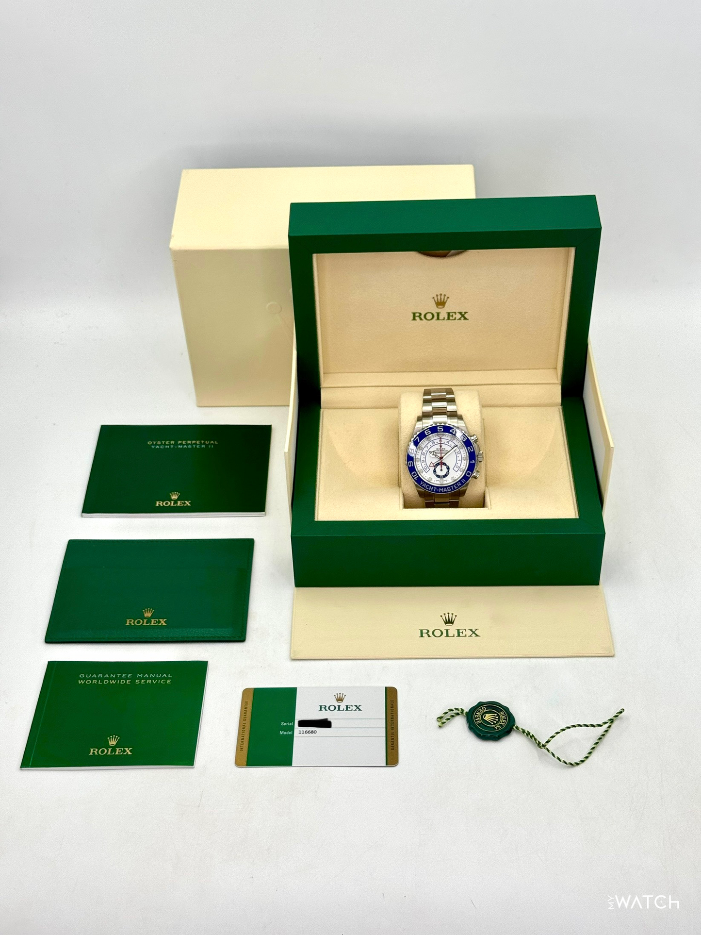 2019 Rolex Yacht-Master II 44mm 116680 Stainless Steel White Dial - MyWatchLLC