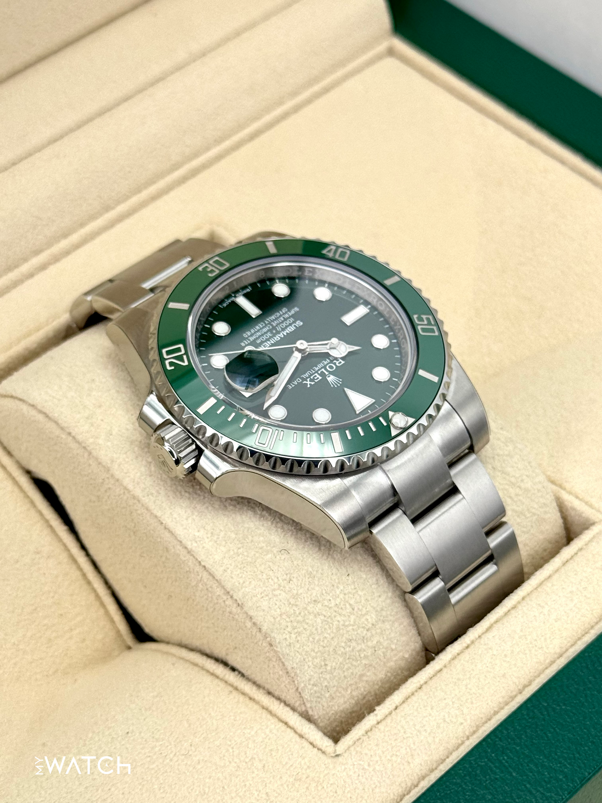 NEW OLD STOCK 2020 Rolex Submariner “Hulk” 40mm 116610LV Green Dial (STICKERED) - MyWatchLLC