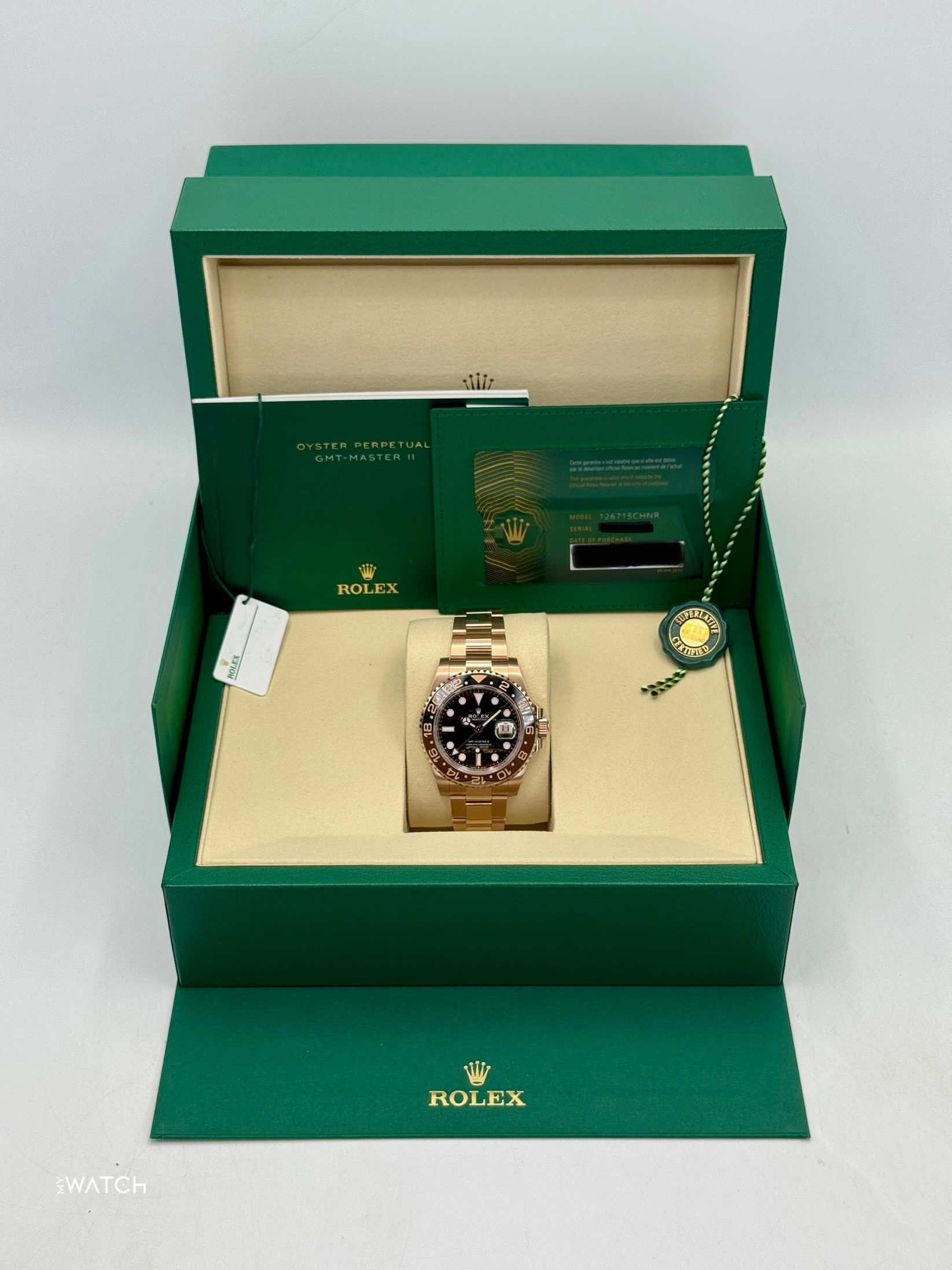 NEW 2025 Rolex GMT-Master II "Rootbeer" 40mm 126715CHNR Tiger Iron Dial - MyWatchLLC