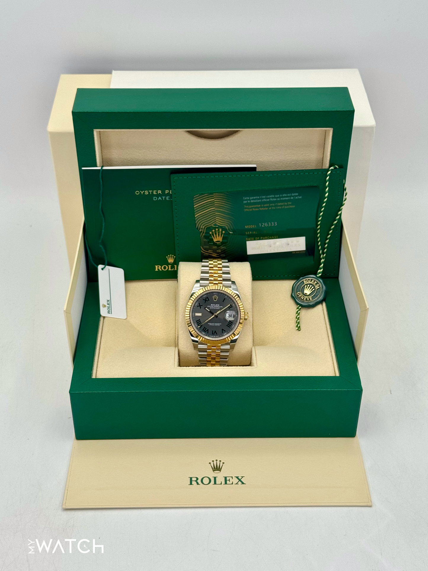 2024 Rolex Datejust 41mm 126333 Two-Tone Jubilee Wimbledon Dial