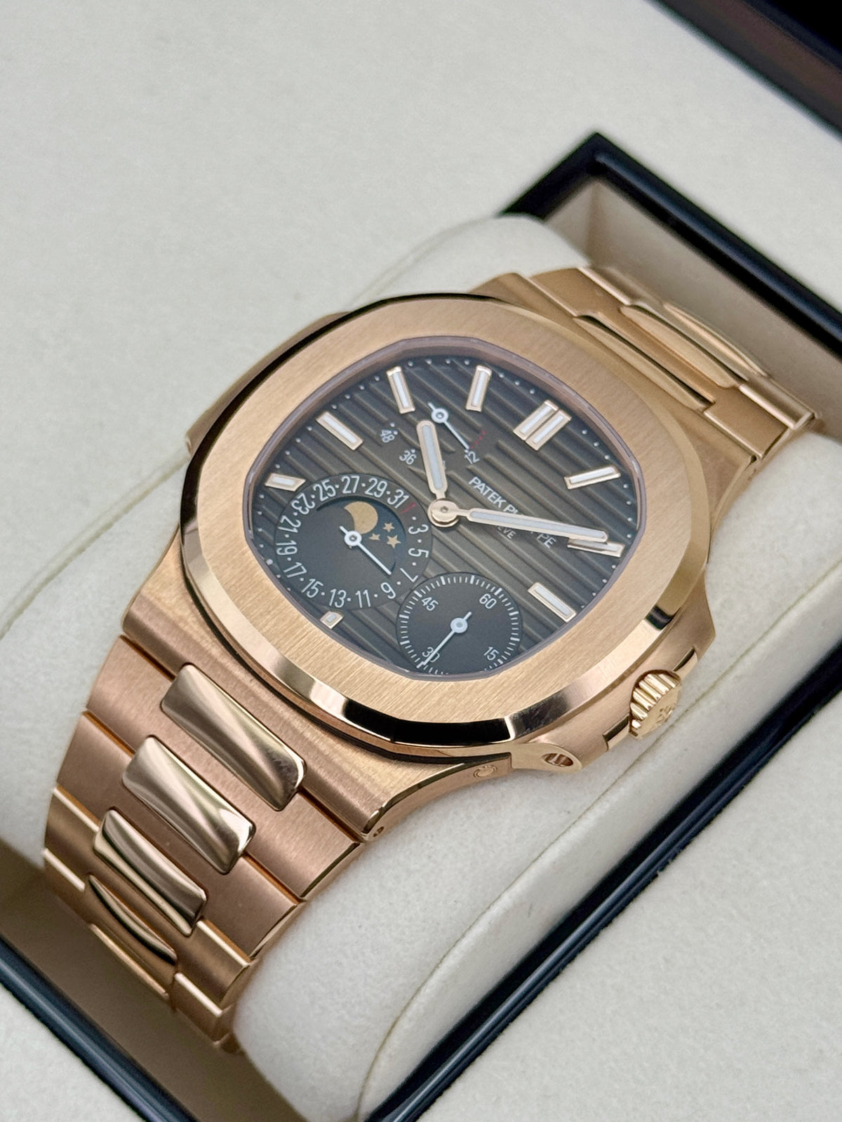 NEW 2026 Patek Philippe Nautilus 40mm 5712/1R Rose Gold Brown Dial - MyWatchLLC