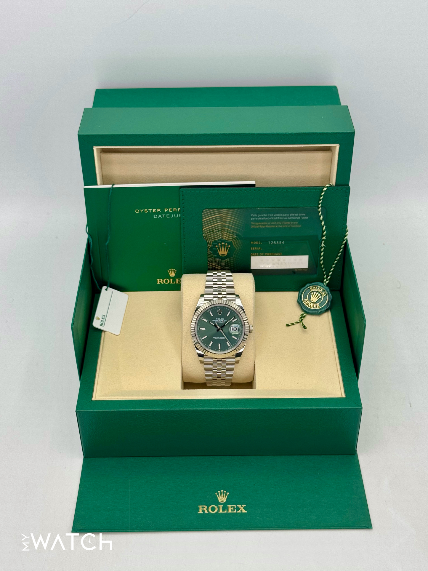 2025 Rolex Datejust 41mm 126334 Jubilee Green Dial