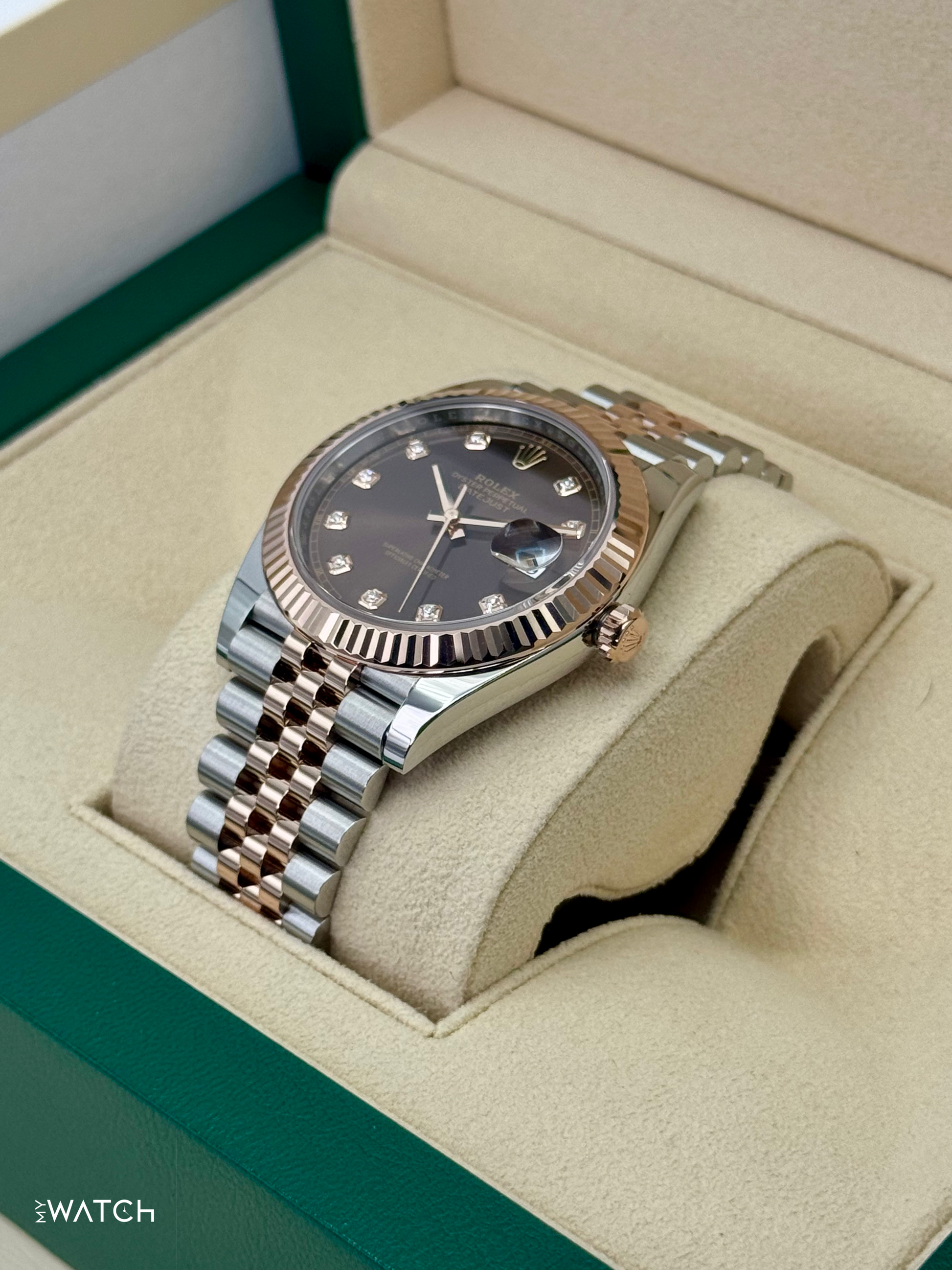 2023 Rolex Datejust 41mm 126331 Two-Tone Jubilee Chocolate Diamond Dial - MyWatchLLC