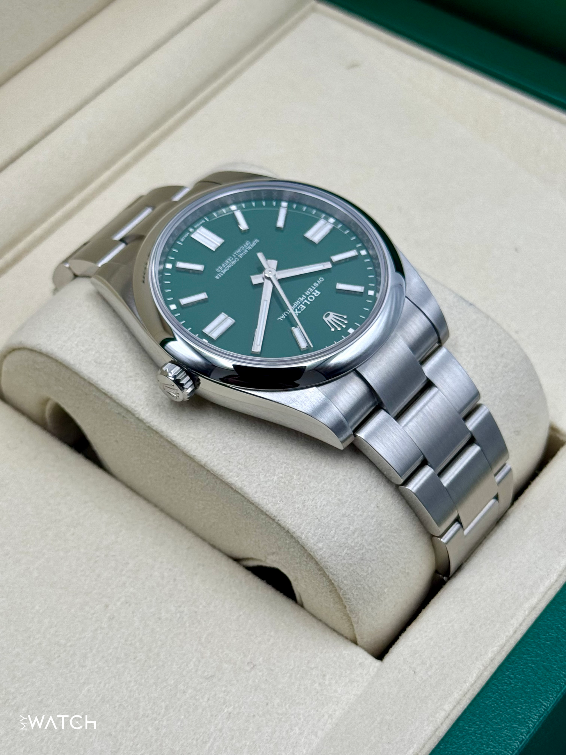 NEW 2025 Rolex Oyster Perpetual 41mm 124300 Green Dial - MyWatchLLC
