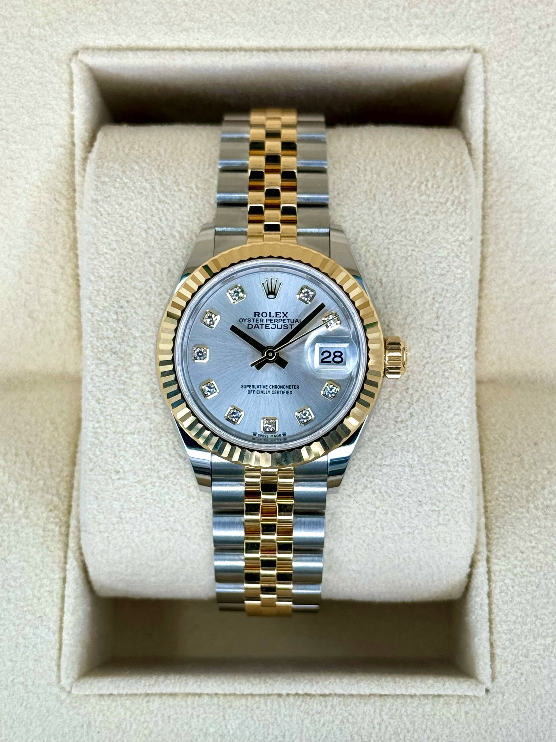 NEW 2024 Rolex Lady Datejust 28mm 279173 Jubilee Silver Diamond Dial - MyWatchLLC
