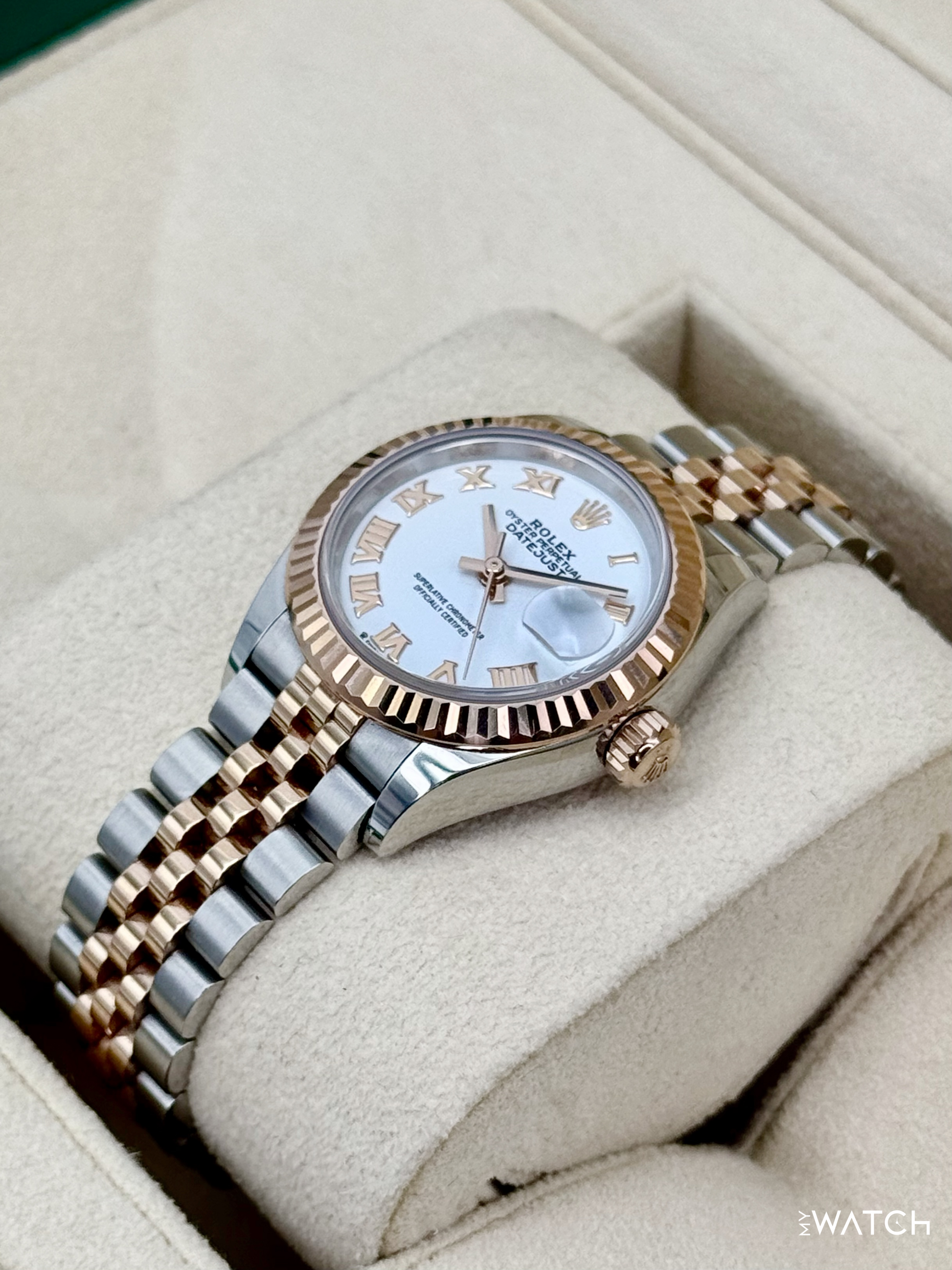 2023 Rolex Lady-Datejust 28mm 279171 Two-Tone Jubilee White Dial - MyWatchLLC