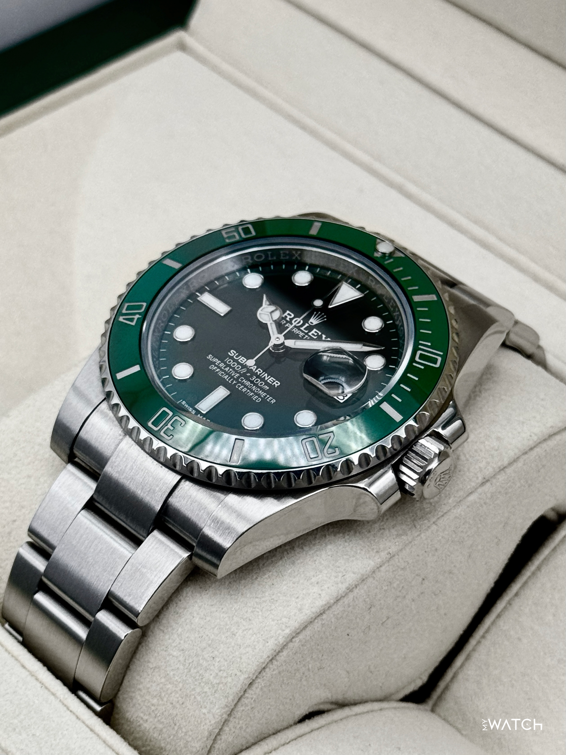 2020 Rolex Submariner “Hulk” 40mm 116610LV Green Dial (GREEN CARD) - MyWatchLLC