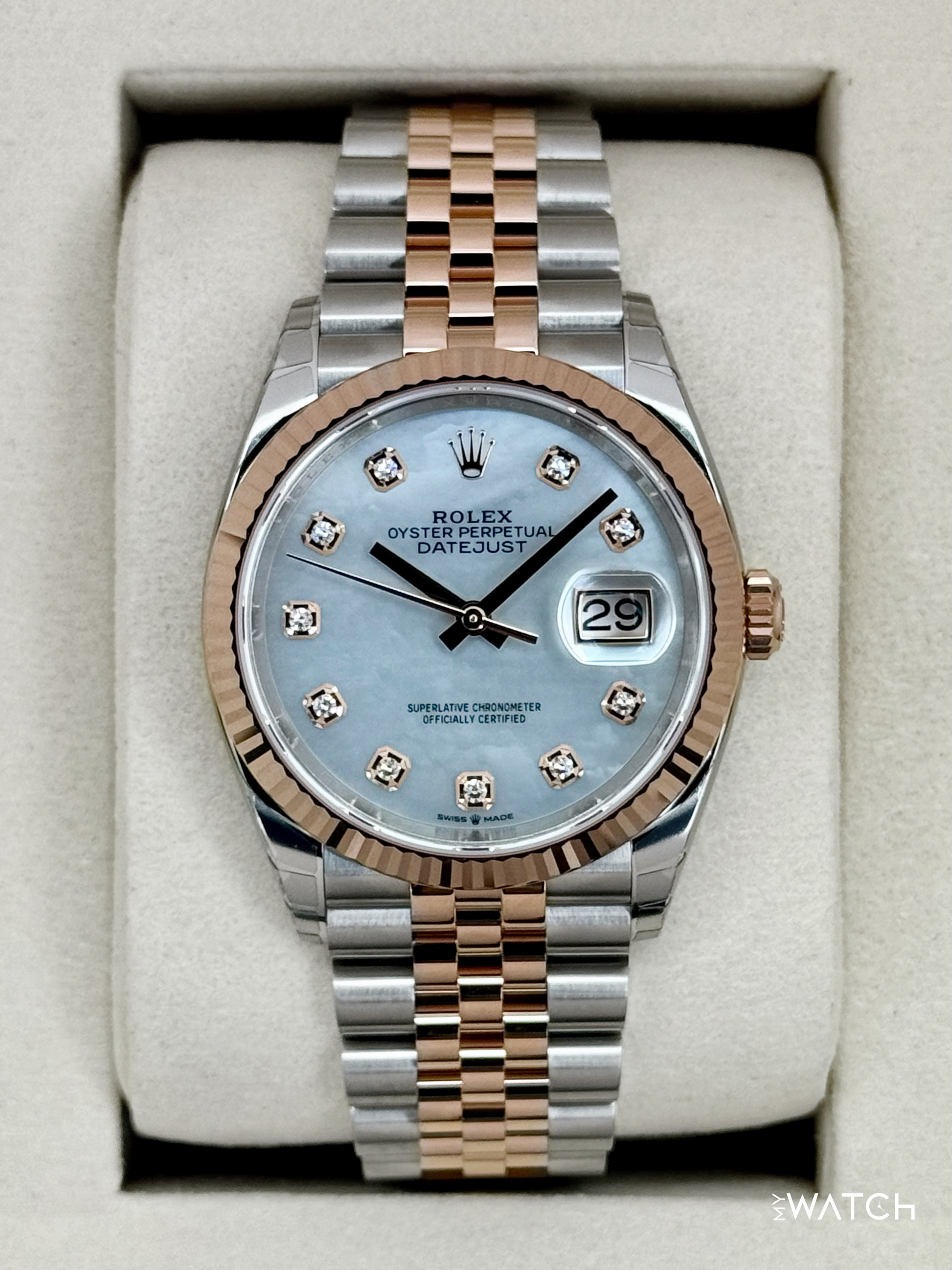 NEW 2026 Rolex Datejust 36mm 126231 Two-Tone MOP Diamond Dial (STICKERED) - MyWatchLLC
