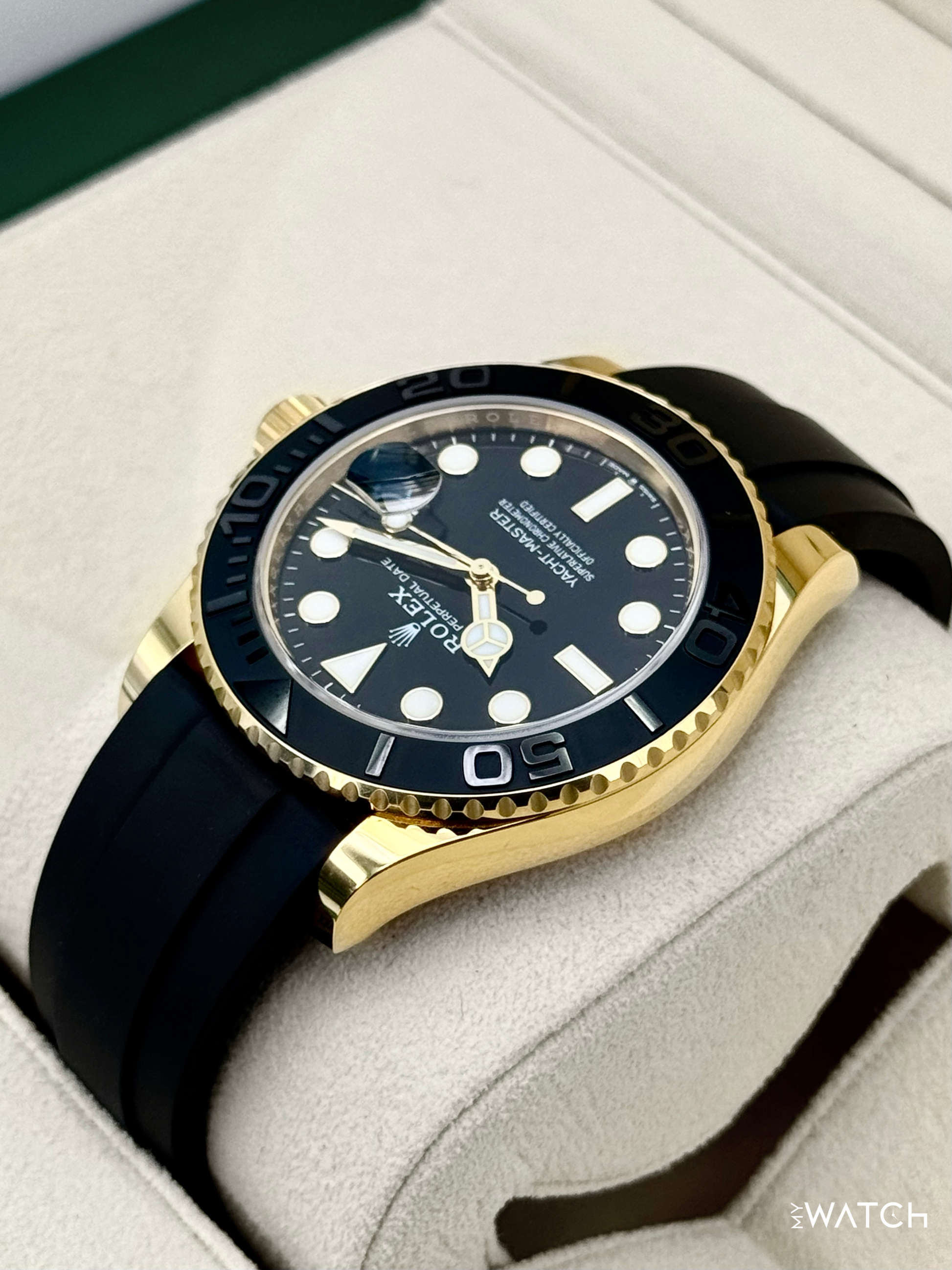 2025 Rolex Yacht-Master 42mm 226658 Yellow Gold Oysterflex Black Dial - MyWatchLLC