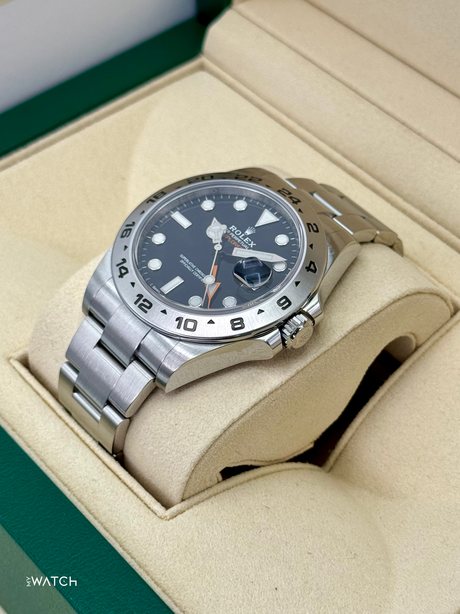 2019 Rolex Explorer II 42mm 216570 Stainless Steel Black Dial - MyWatchLLC