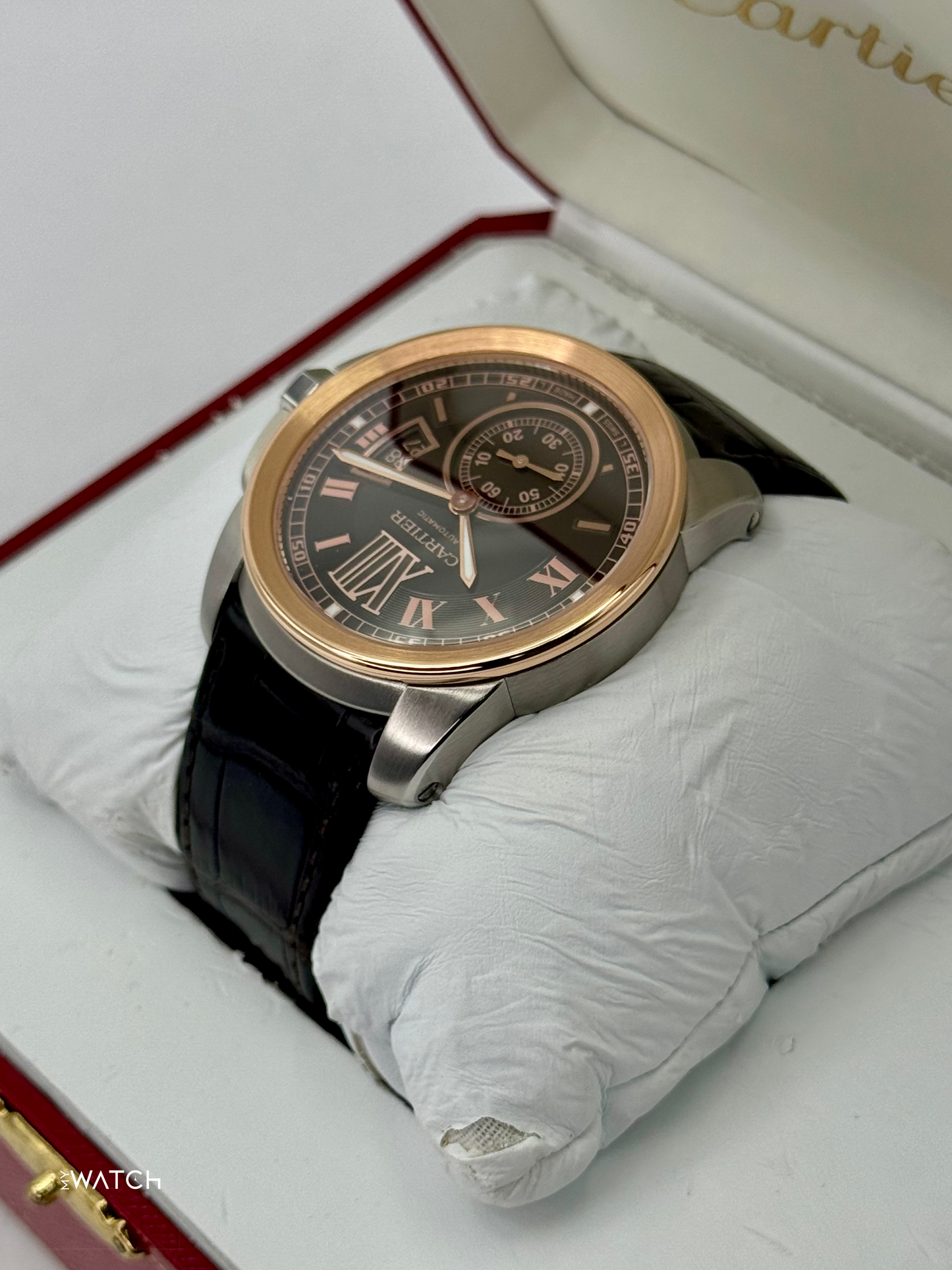 2012 Cartier Calibre De Cartier 42mm W7100051 Two-Tone Brown Dial