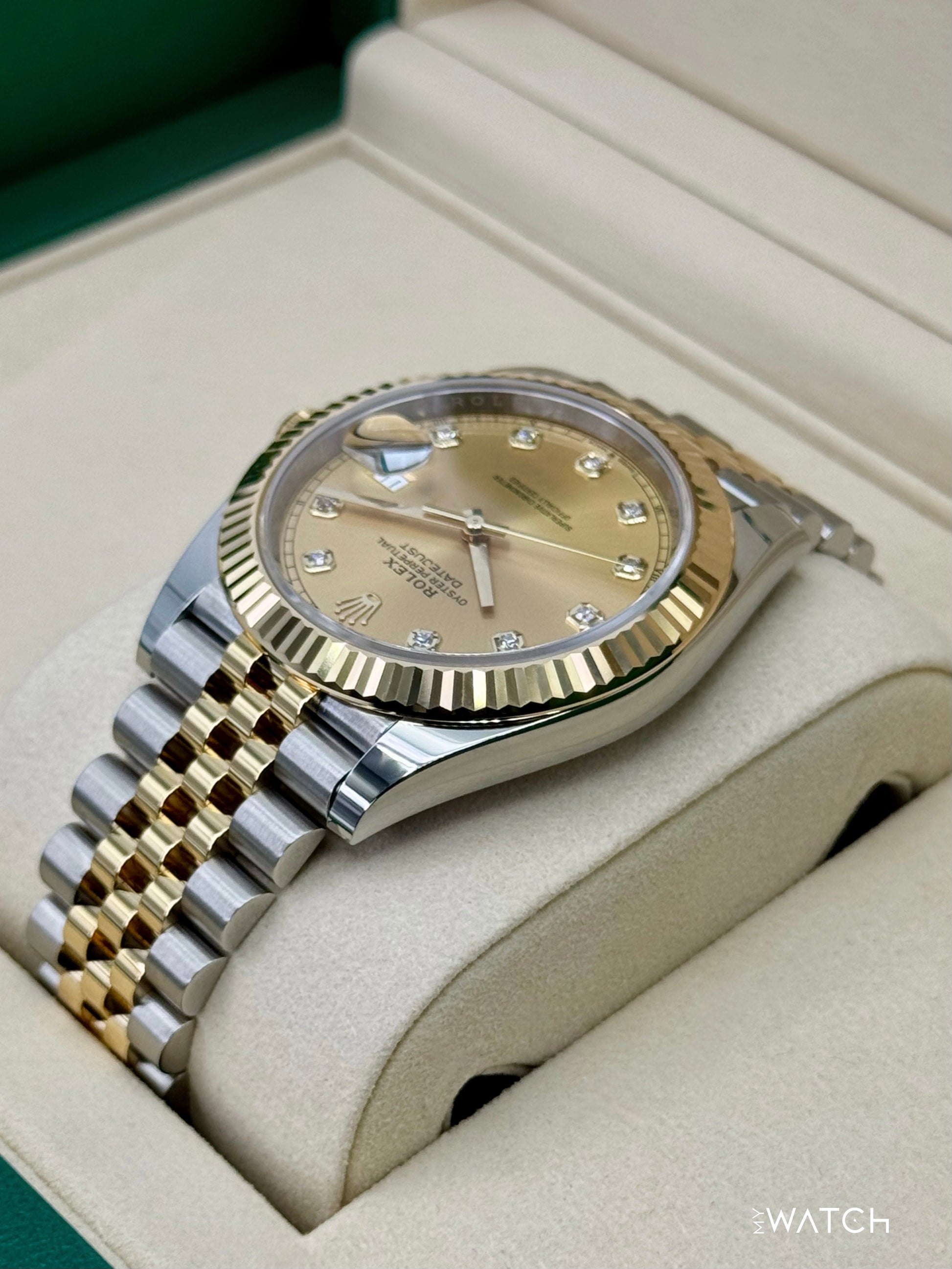 NEW 2025 Rolex Datejust 41mm 126333 Jubilee Champagne Diamond Dial - MyWatchLLC