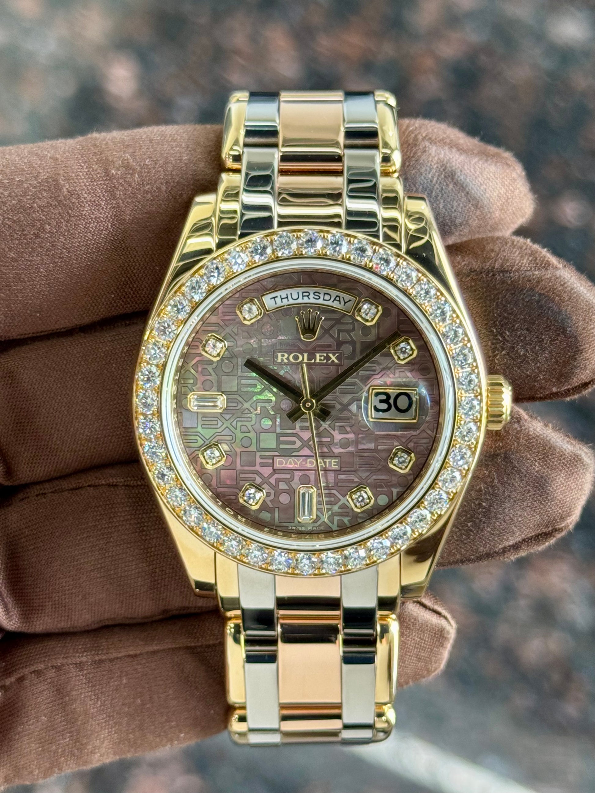 2011 Rolex Day-Date Masterpiece 39mm 18948 Tridor Tahitian Mother of Pearl Dial - MyWatchLLC