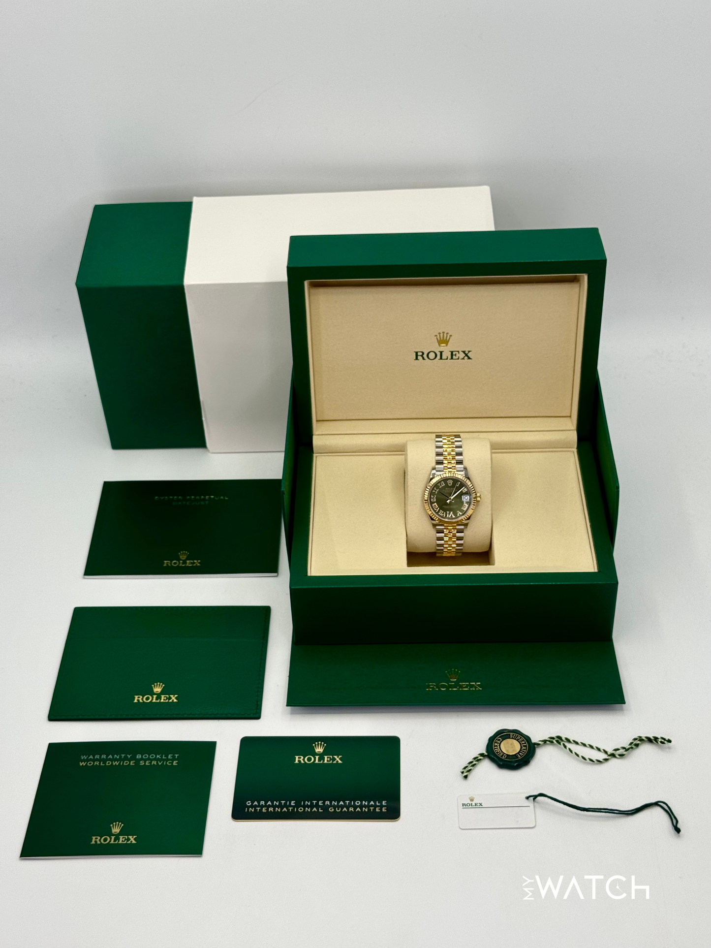 NEW 2025 Rolex Ladies Datejust 31mm 278273 Two-Tone Jubilee Green Dial