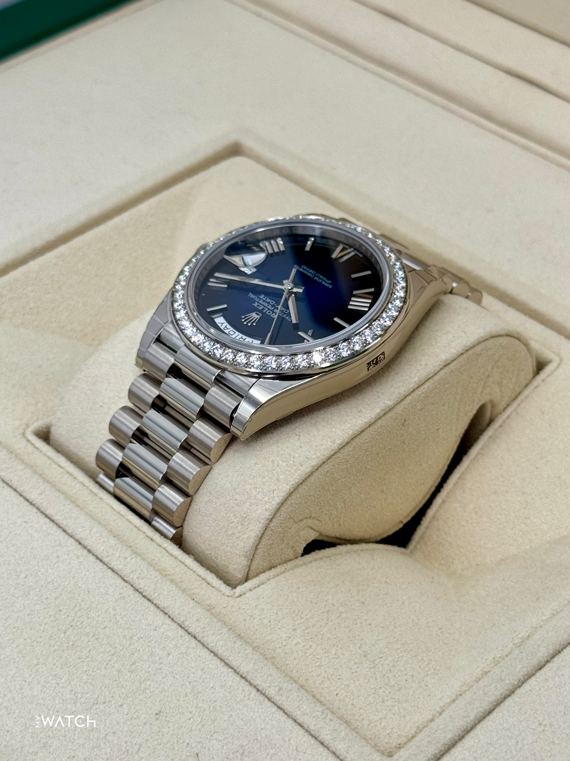 NEW 2025 Rolex Day-Date 40mm 228349RBR Presidential Blue Ombre Dial - MyWatchLLC