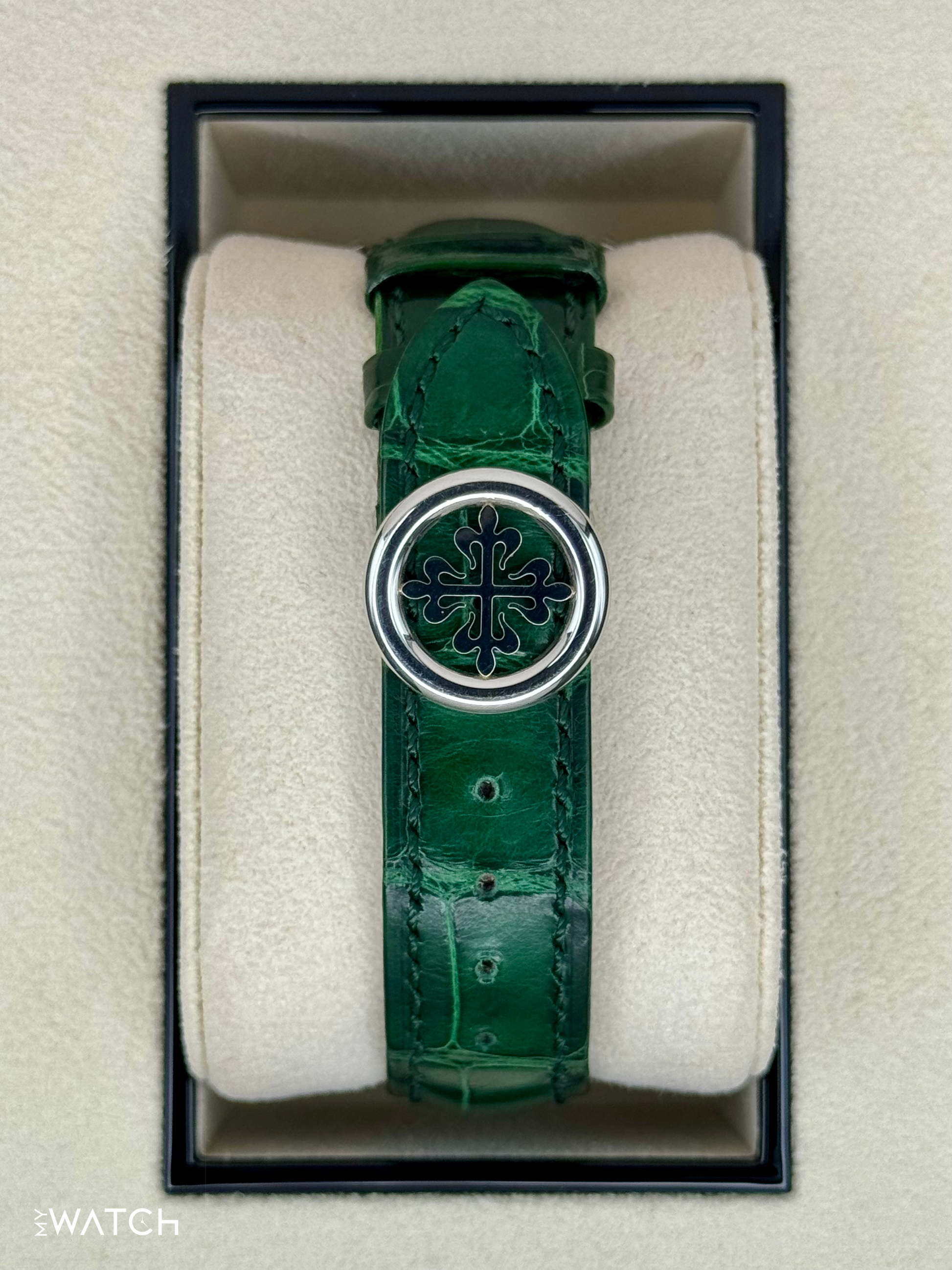 2023 Patek Philippe 5930P World Time Flyback Chronograph Platinum Green Dial - MyWatchLLC