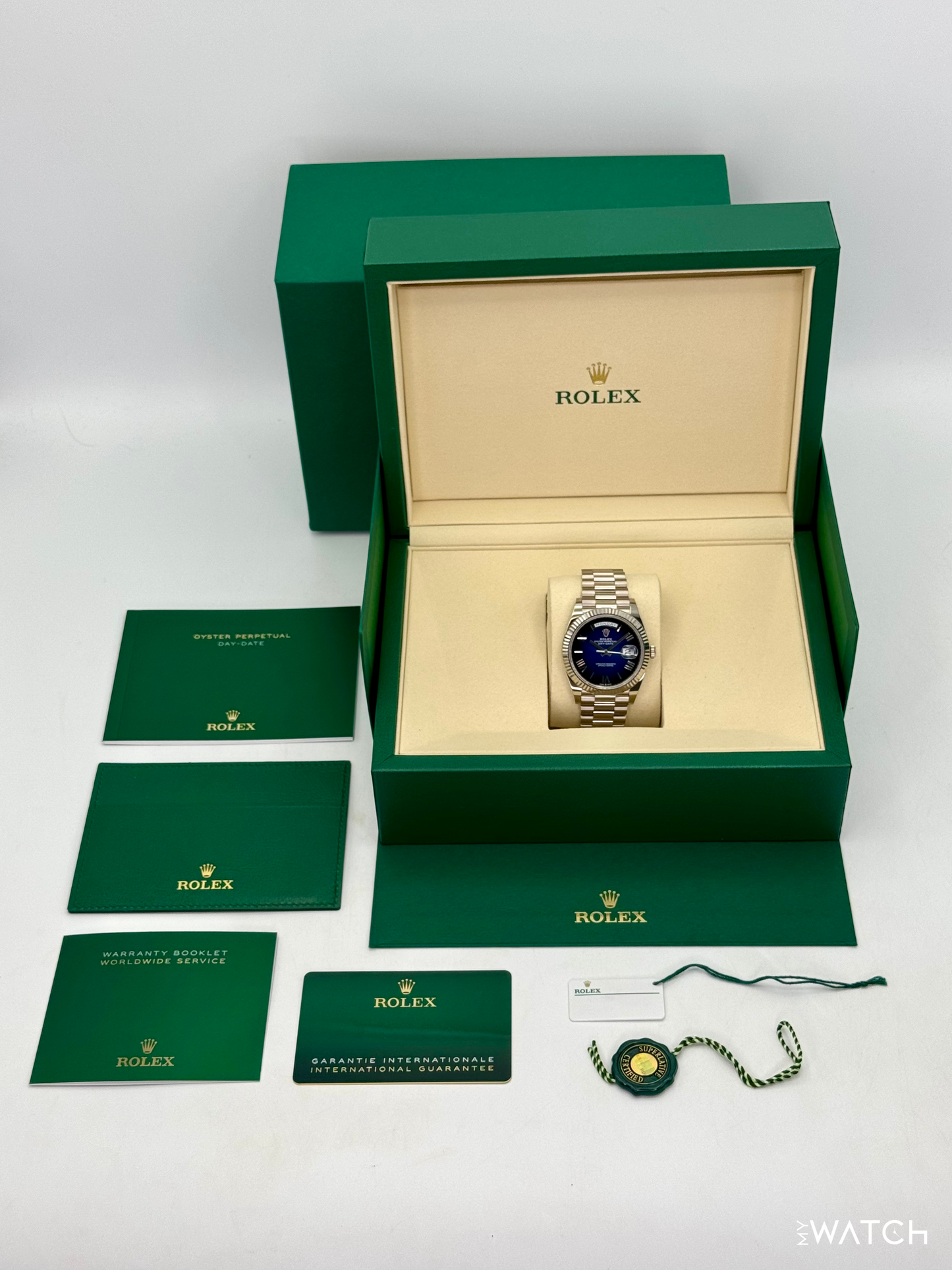 NEW 2025 Rolex Day-Date 40mm 228239 Presidential Blue Ombre Dial - MyWatchLLC