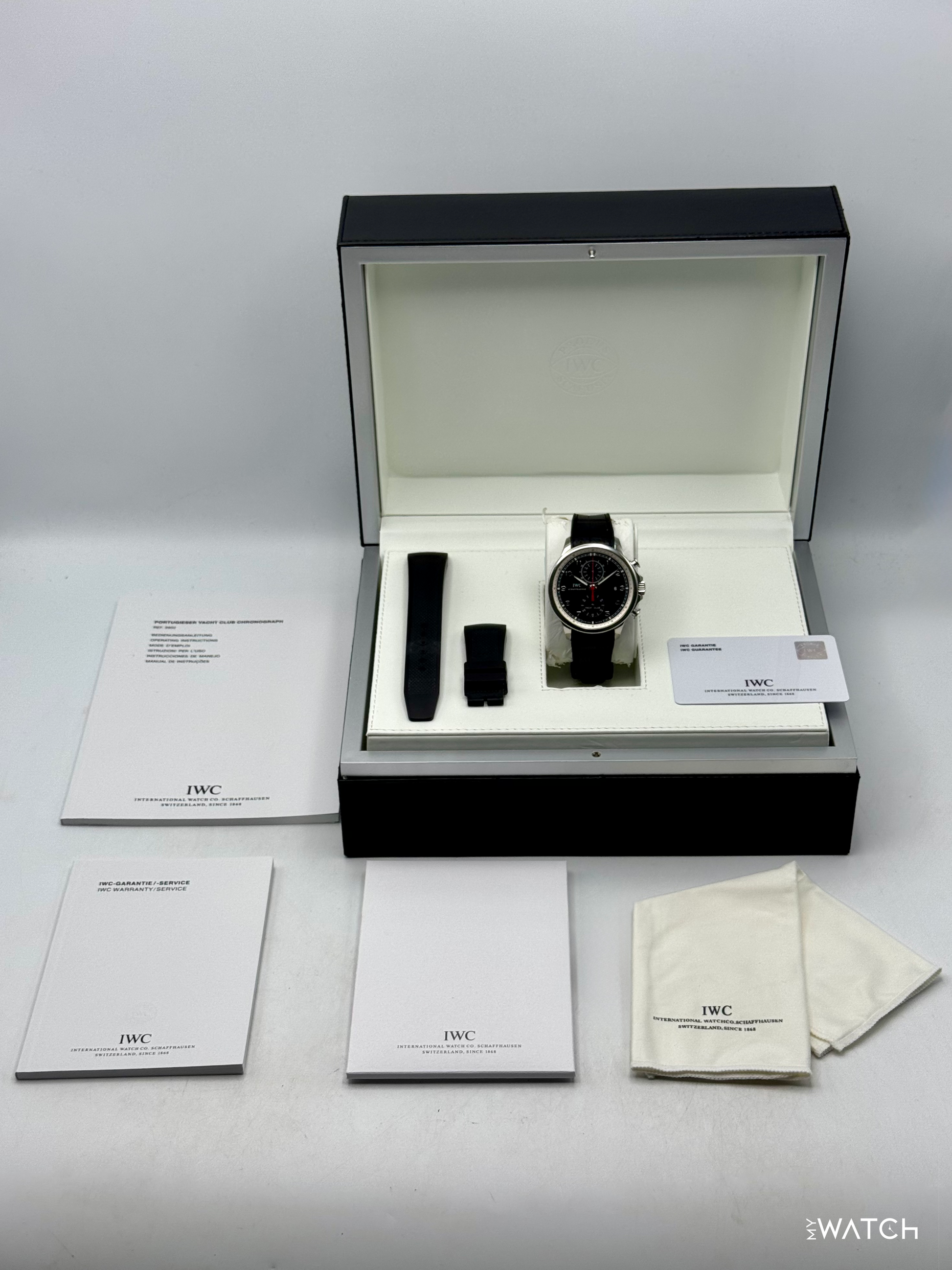 2011 IWC Portuguese Chronograph 45mm IW390204 Stainless Steel Black Dial - MyWatchLLC