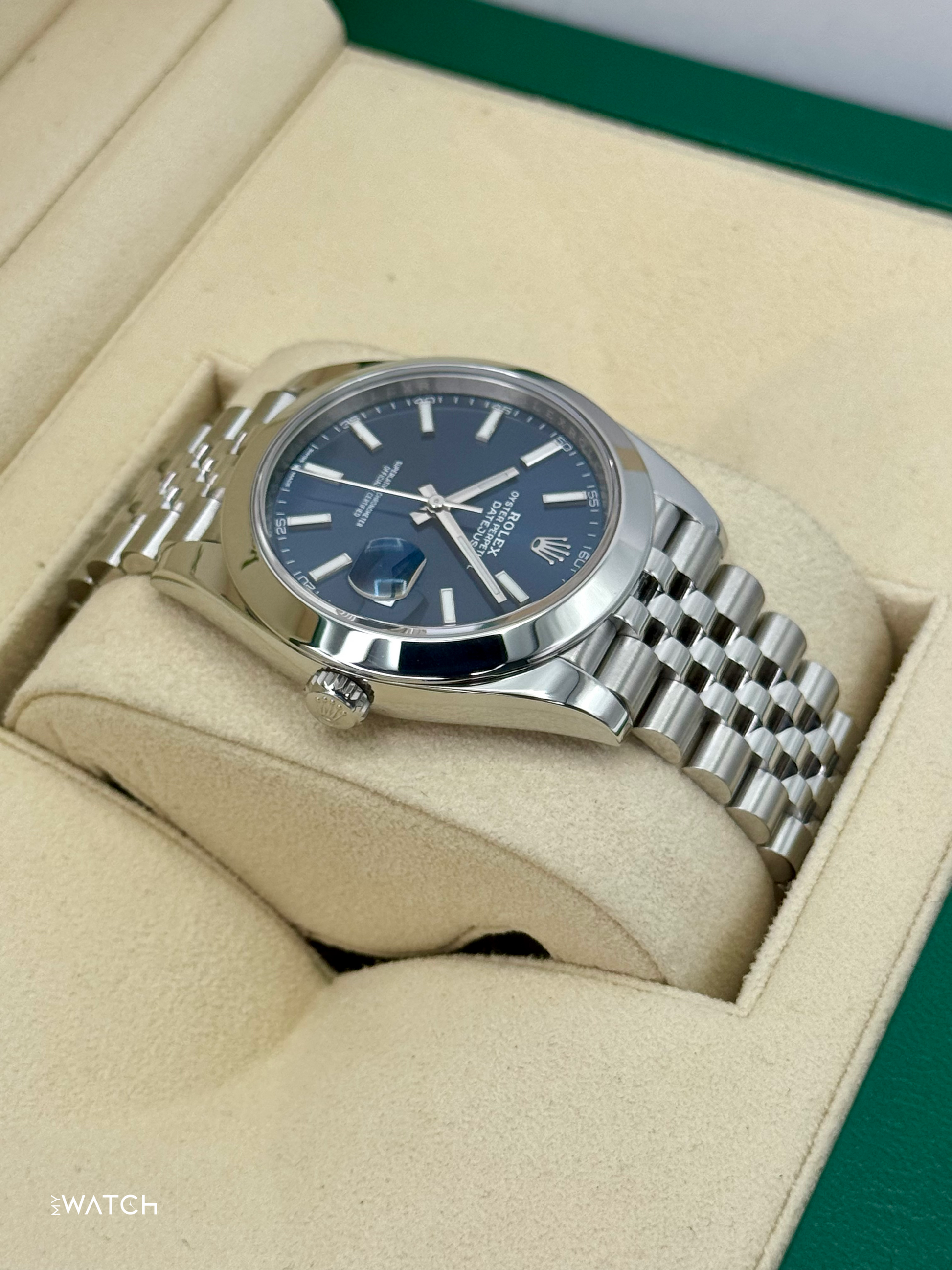 2023 Rolex Datejust 41mm 126300 Stainless Steel Jubilee Blue Dial - MyWatchLLC