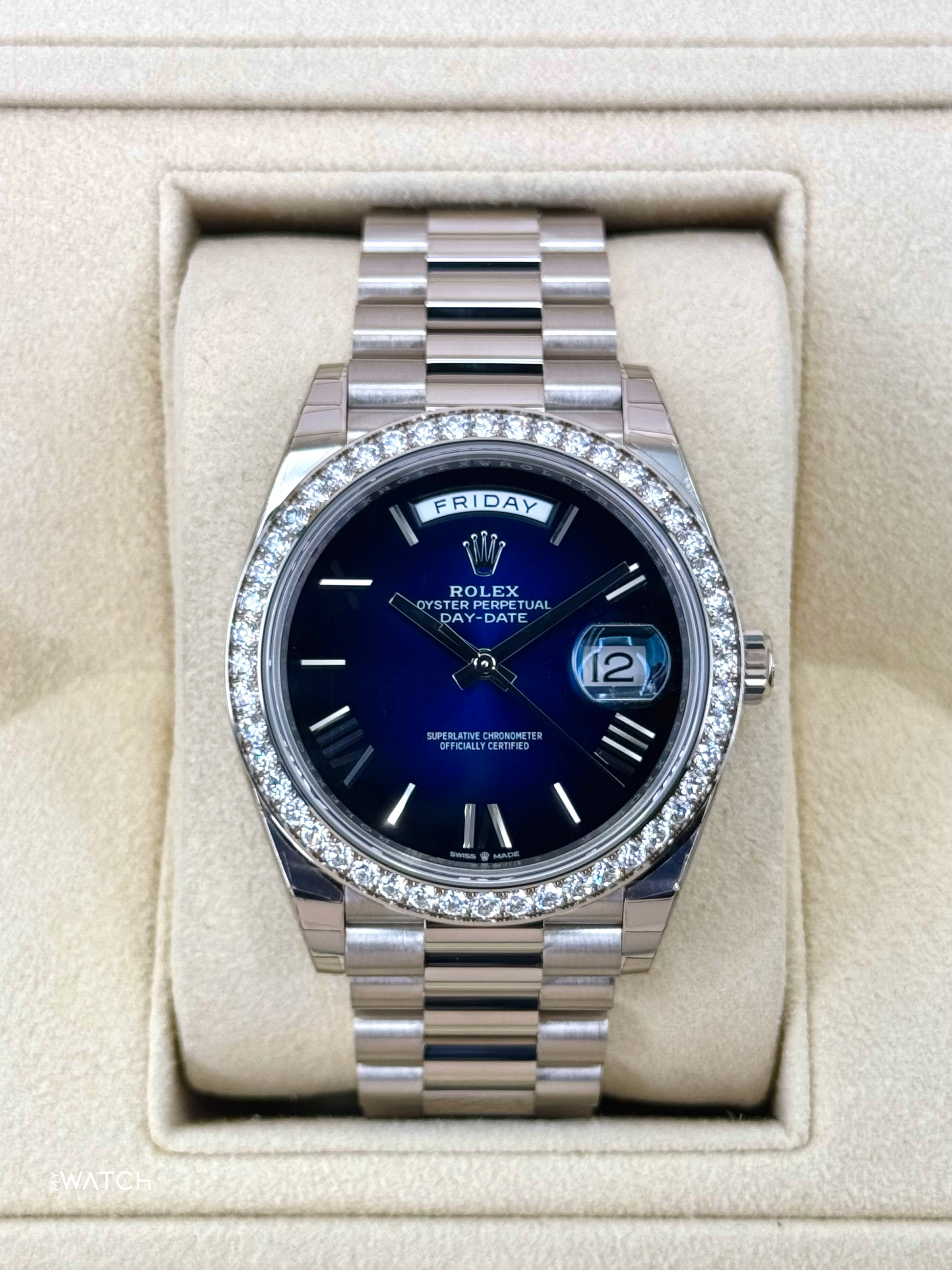 NEW 2025 Rolex Day-Date 40mm 228349RBR Presidential Blue Ombre Dial - MyWatchLLC