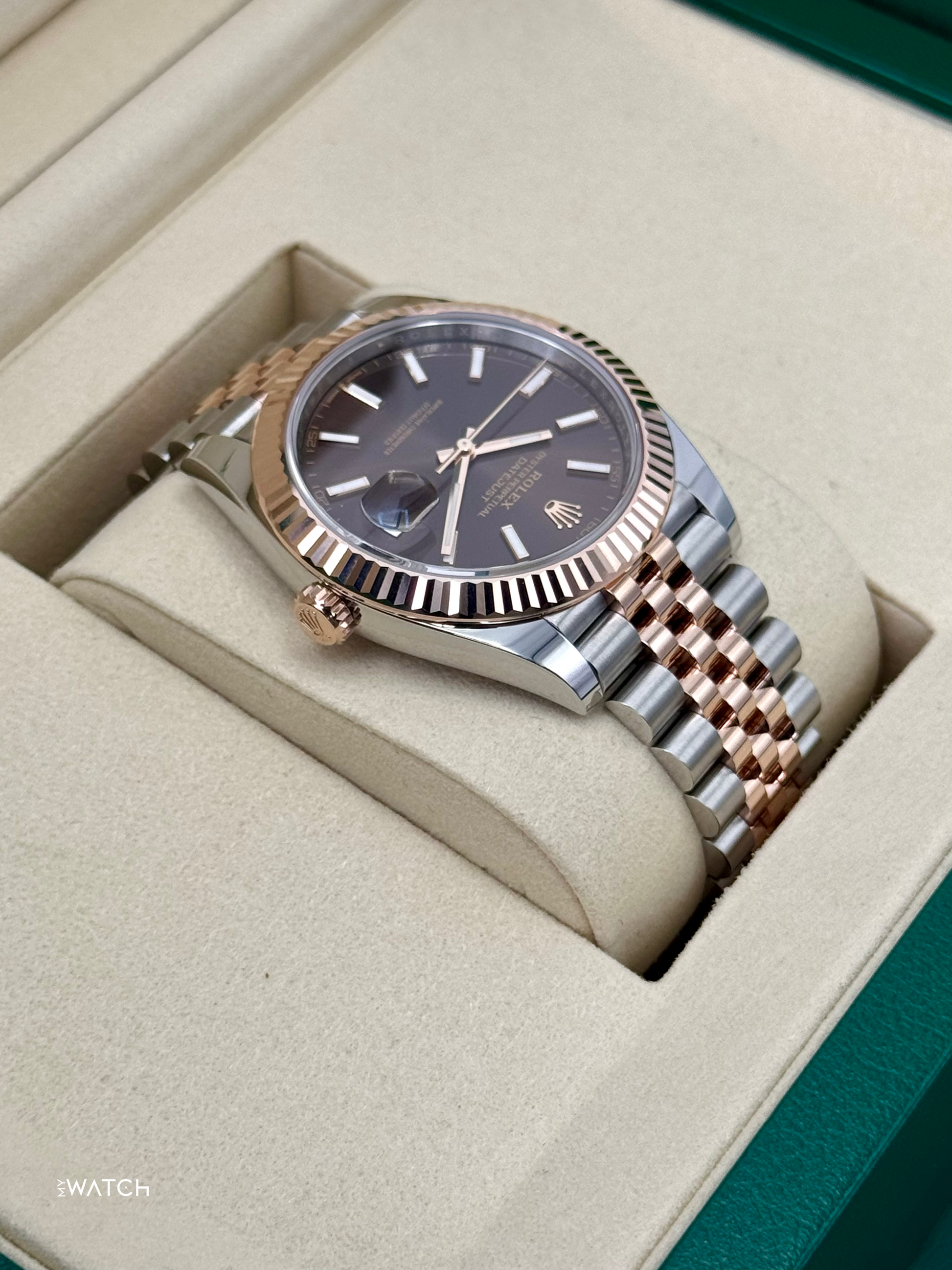 NEW 2025 Rolex Datejust 41mm 126331 Two-Tone Rose Gold Chocolate Dial - MyWatchLLC