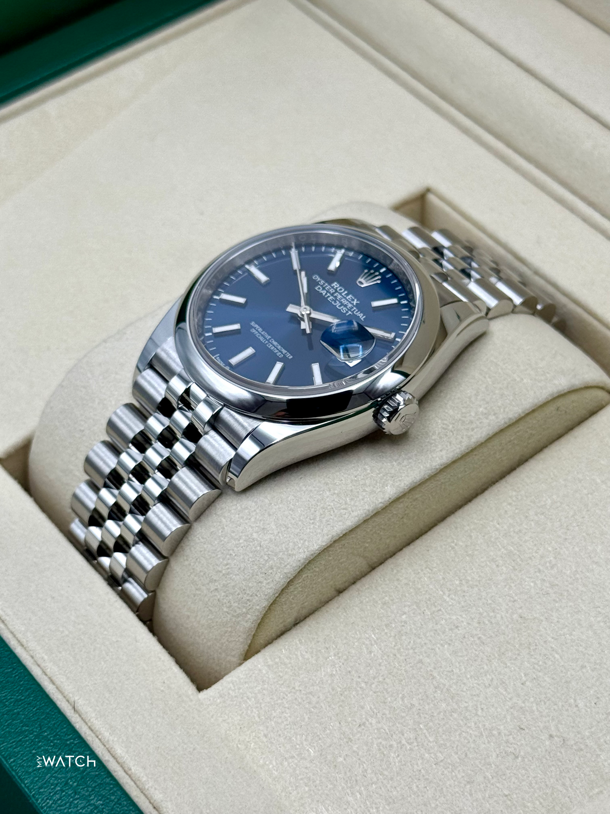 NEW 2025 Rolex Datejust 36mm 126200 Stainless Steel Jubilee Blue Dial - MyWatchLLC