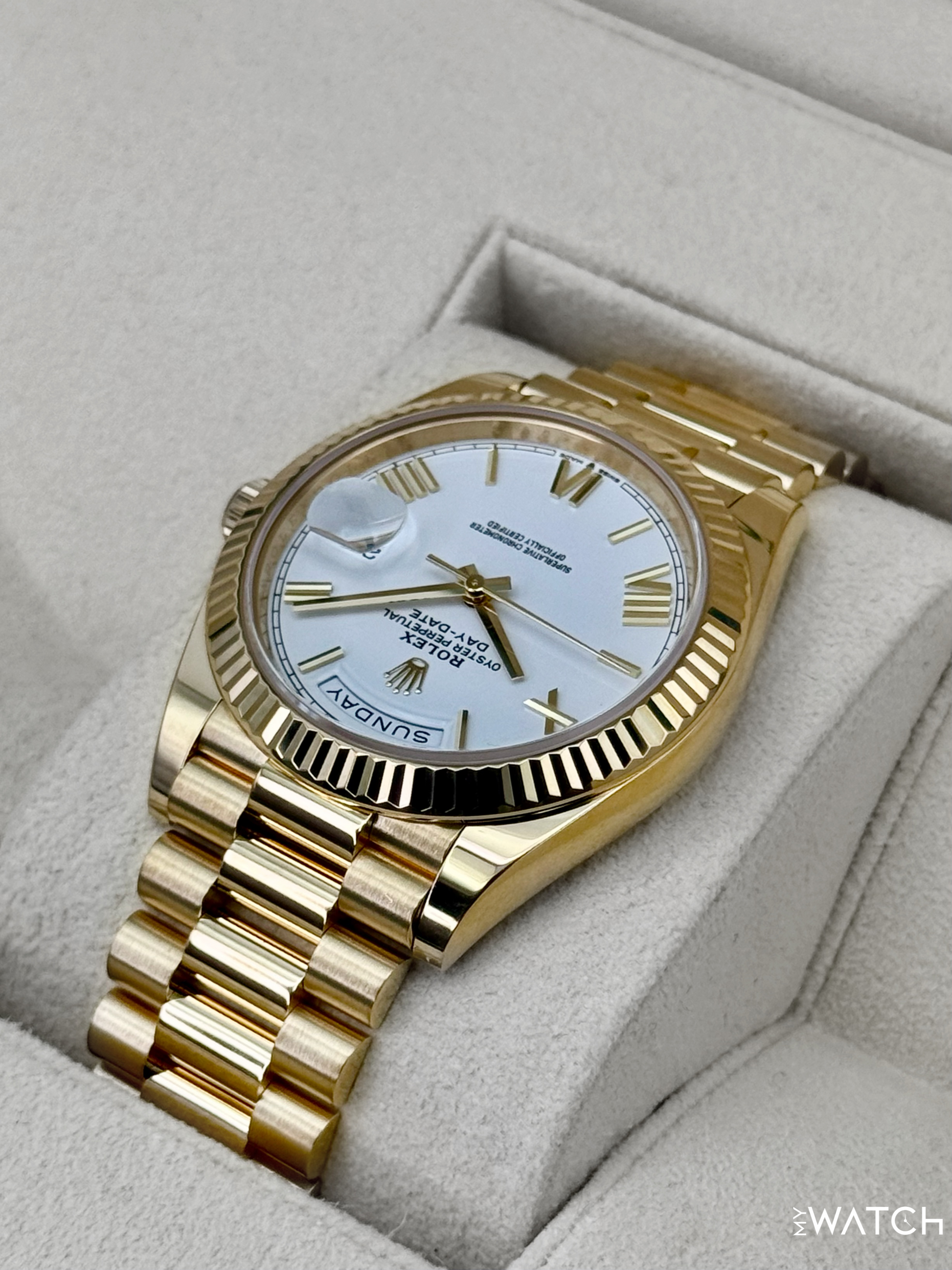 NEW 2025 Rolex Day-Date 40mm 228238 Presidential White Dial - MyWatchLLC