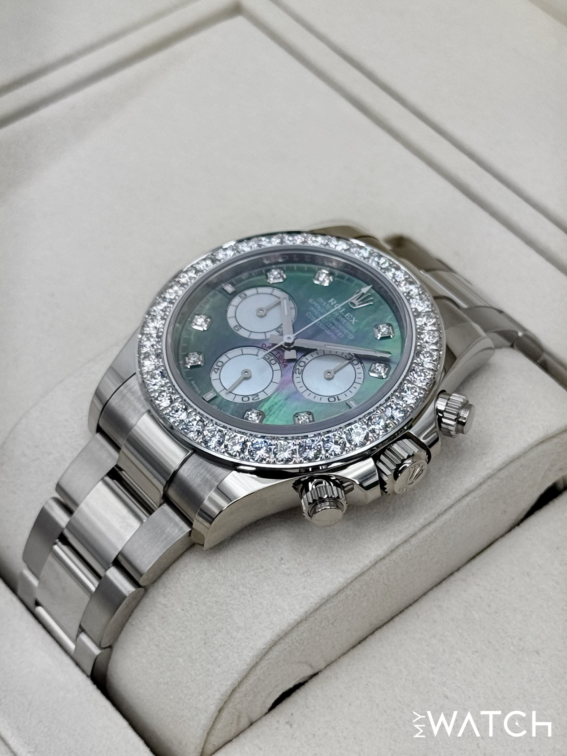 NEW 2025 Rolex Daytona 40mm 126579RBR Mother of Pearl Diamond Dial - MyWatchLLC