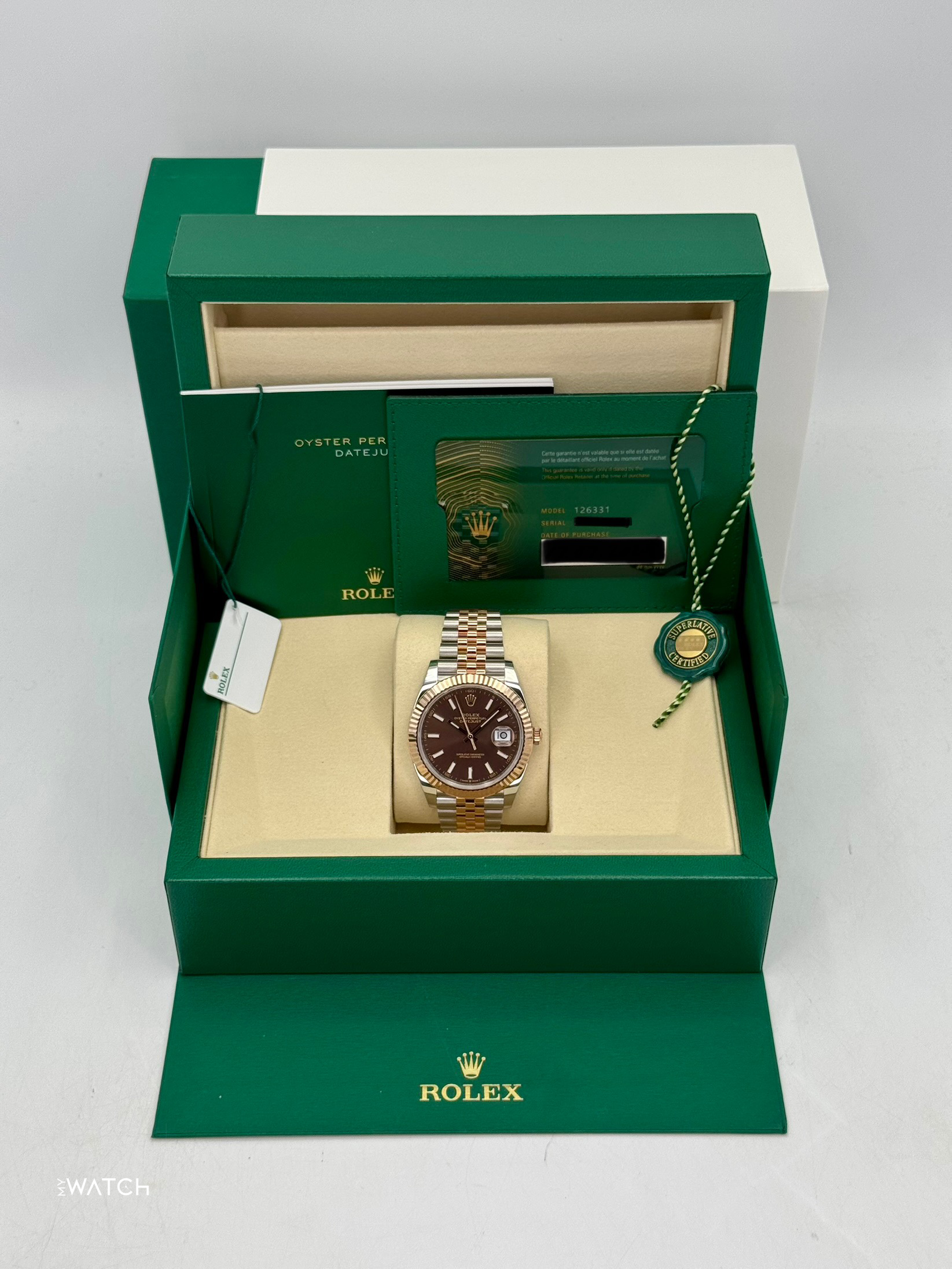 NEW 2025 Rolex Datejust 41mm 126331 Two-Tone Rose Gold Chocolate Dial - MyWatchLLC