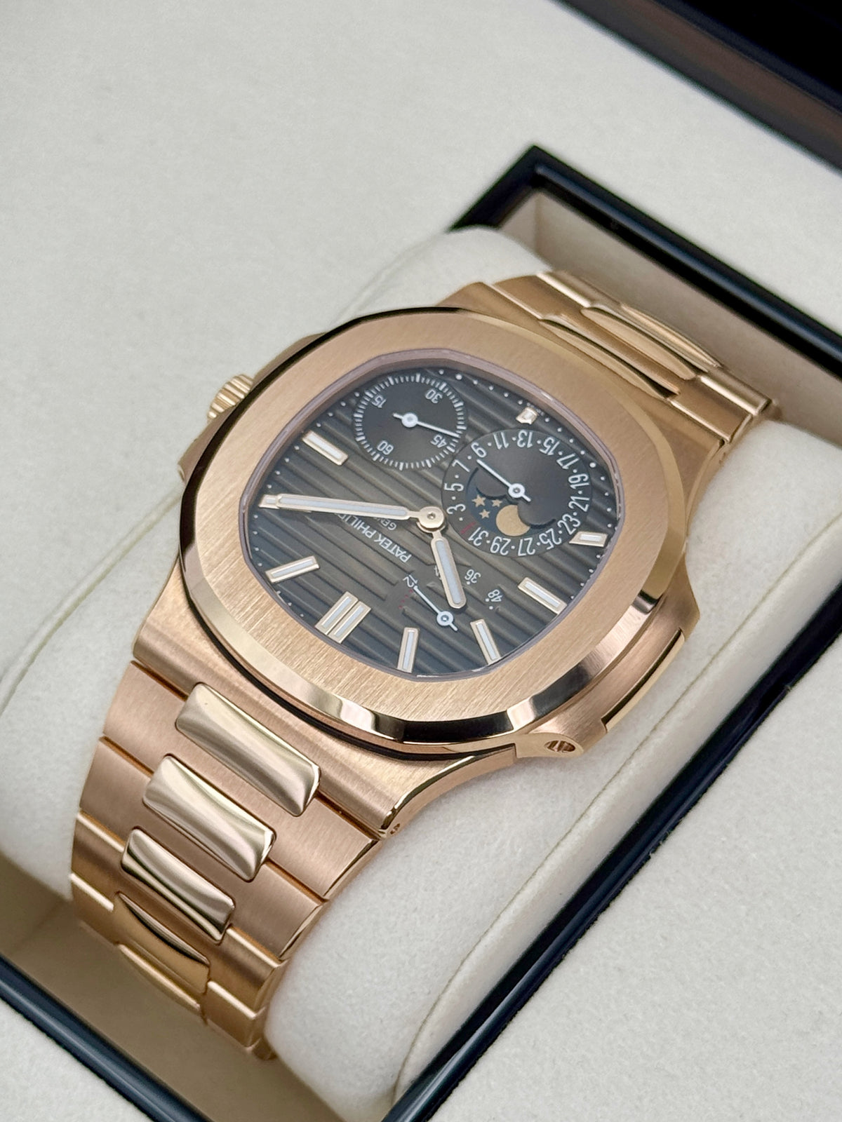 NEW 2026 Patek Philippe Nautilus 40mm 5712/1R Rose Gold Brown Dial - MyWatchLLC