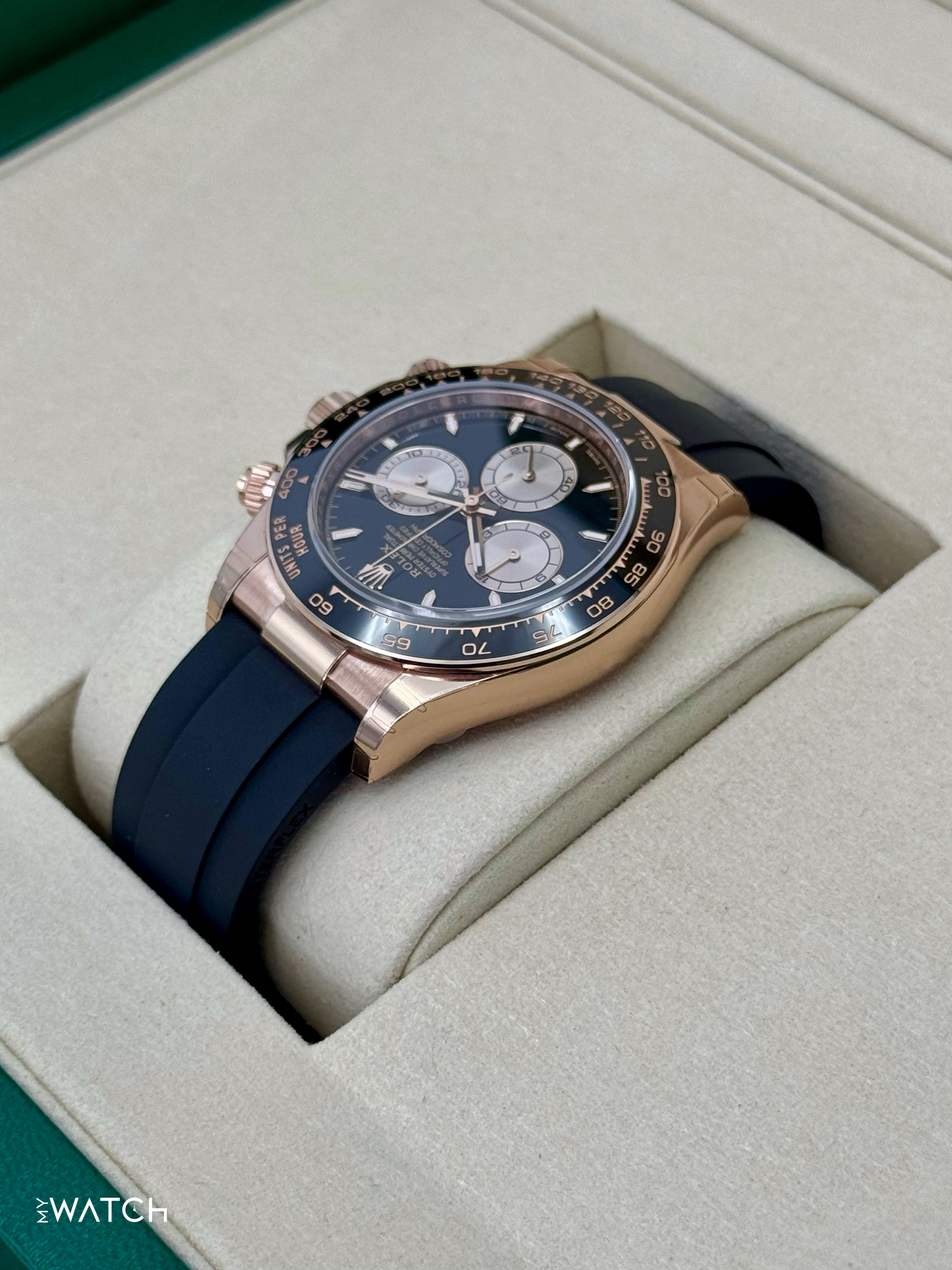 NEW 2025 Rolex Daytona 40mm 126515LN Rose Gold Oysterflex Black Dial (STICKERED) - MyWatchLLC