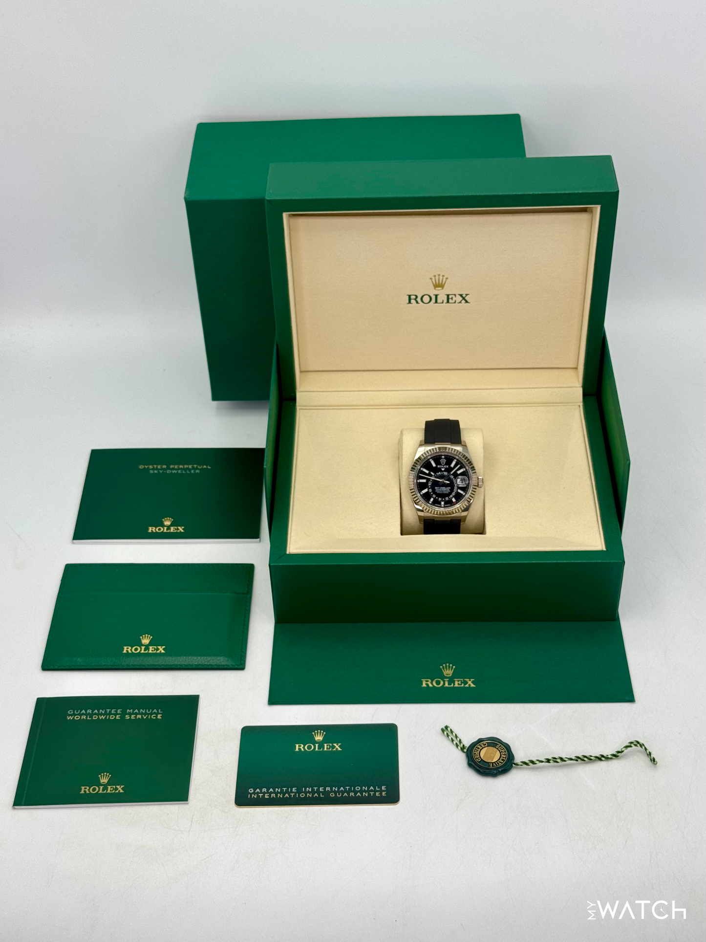 2025 Rolex Sky-Dweller 42mm 336239 White Gold Oysterflex Black Dial - MyWatchLLC