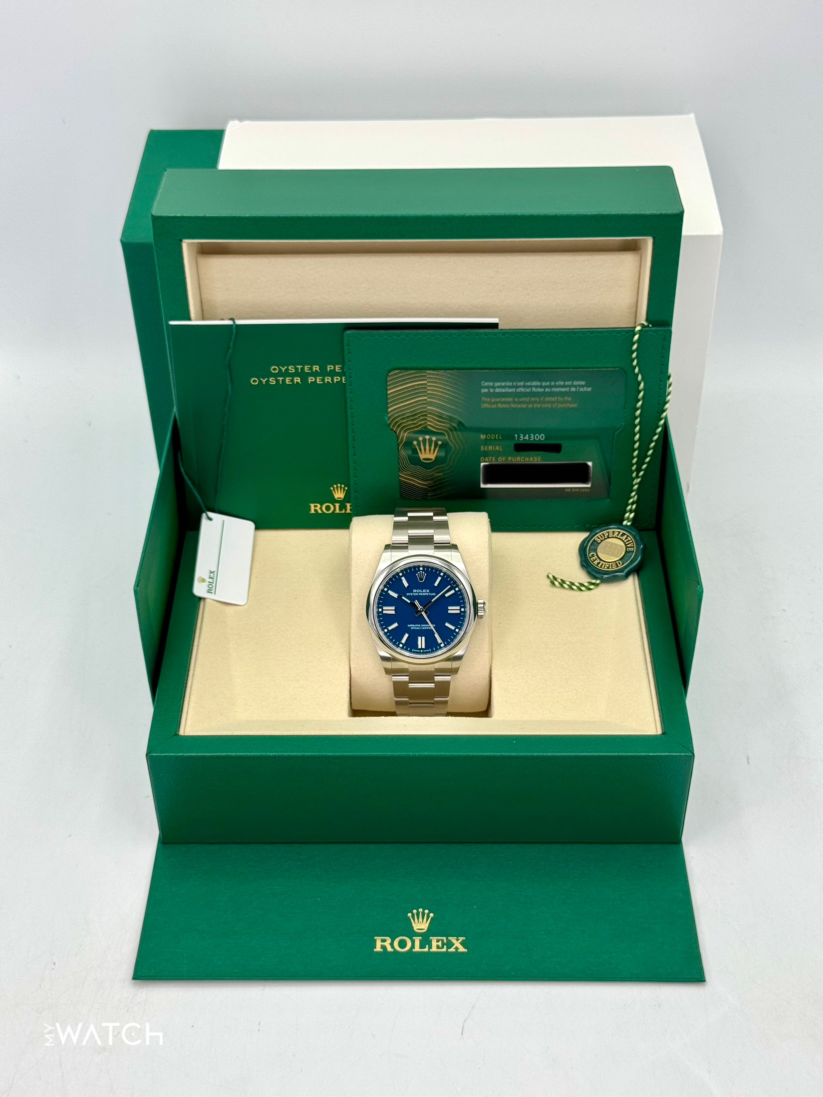NEW 2025 Rolex Oyster Perpetual 41mm 134300 Med Blue Dial - MyWatchLLC